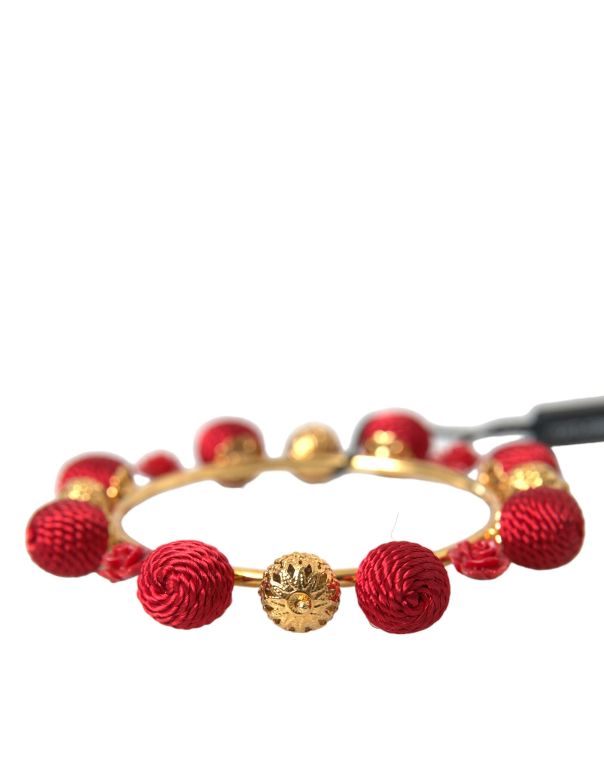 Dolce & Gabbana Brass Runway Sicilia Natale Roses Gold Red Bracelet Glam Steals