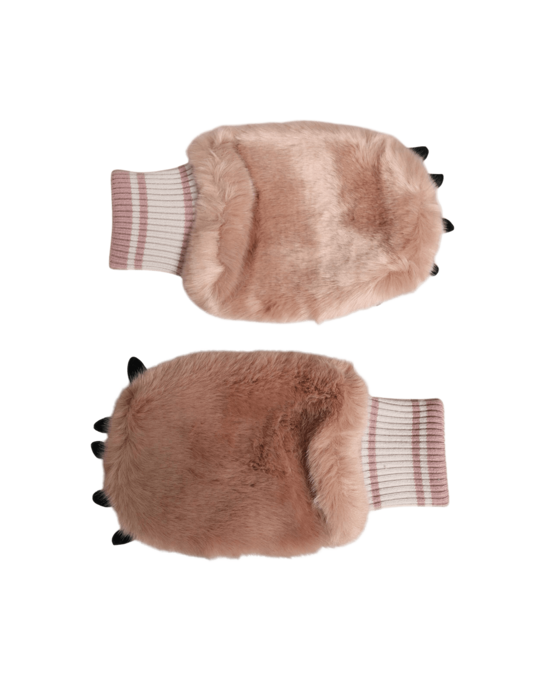 Dolce & Gabbana Brown Acrylic Knitted Fur Wrist Mitten Gloves Glam Steals