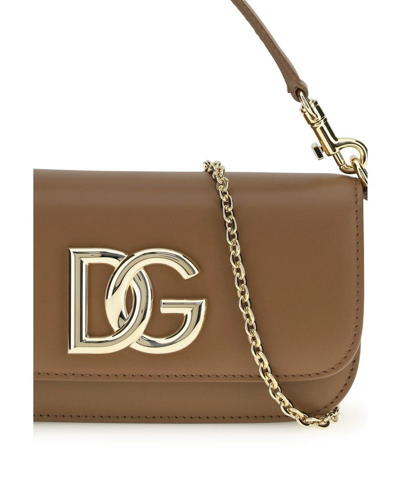 Dolce & Gabbana Brown Calf Leather Bos Taurus Shoulder Bag Glam Steals