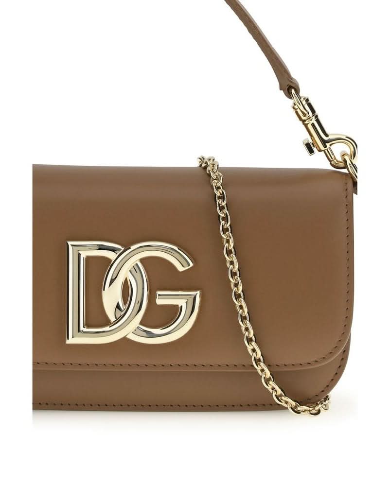 Dolce & Gabbana Brown Calf Leather Bos Taurus Shoulder Bag