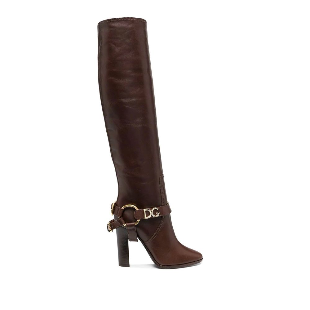 Dolce & Gabbana Brown Calfskin Ankle Boots Glam Steals