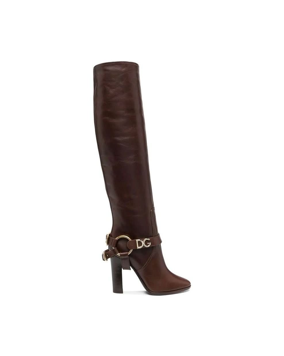 Dolce & Gabbana Brown Calfskin Ankle Boots