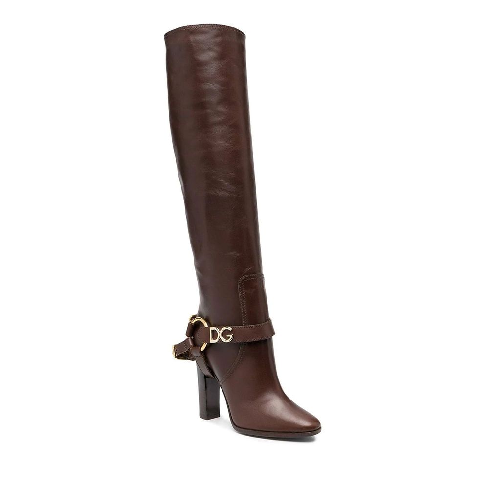 Dolce & Gabbana Brown Calfskin Ankle Boots Glam Steals