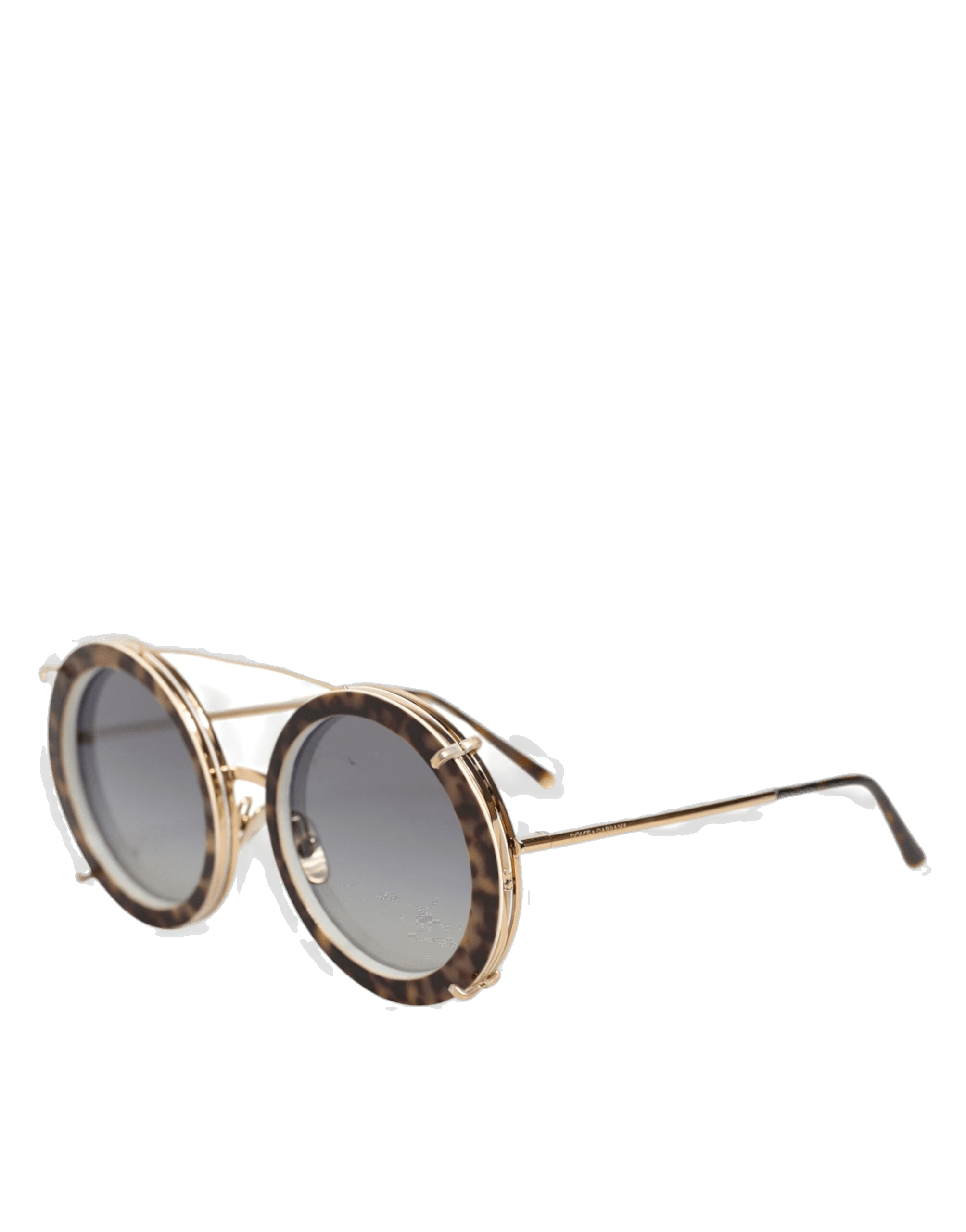 Dolce & Gabbana Brown Dg2198 Leopard Print Gradient Round Sunglasses Glam Steals