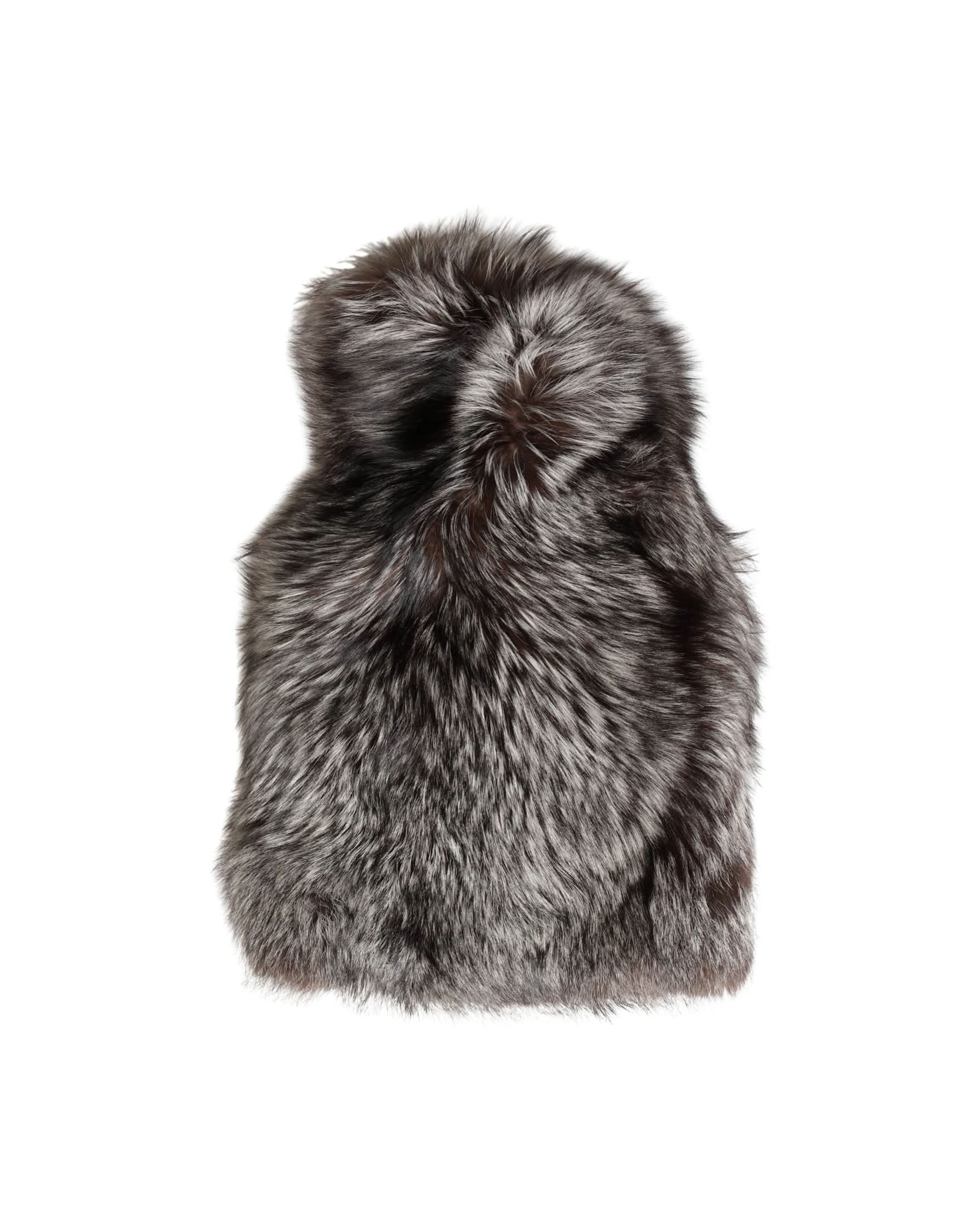 Dolce & Gabbana Brown Faux Fur Whole Head Wrap Capello Hat