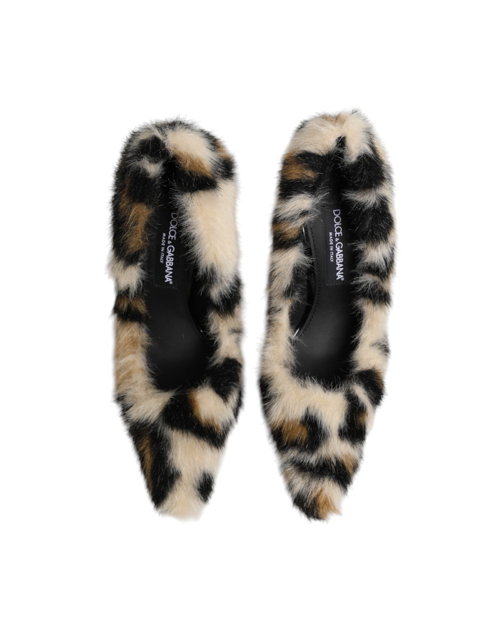Dolce & Gabbana Brown Fur Leopard High Heels Pumps Shoes Glam Steals
