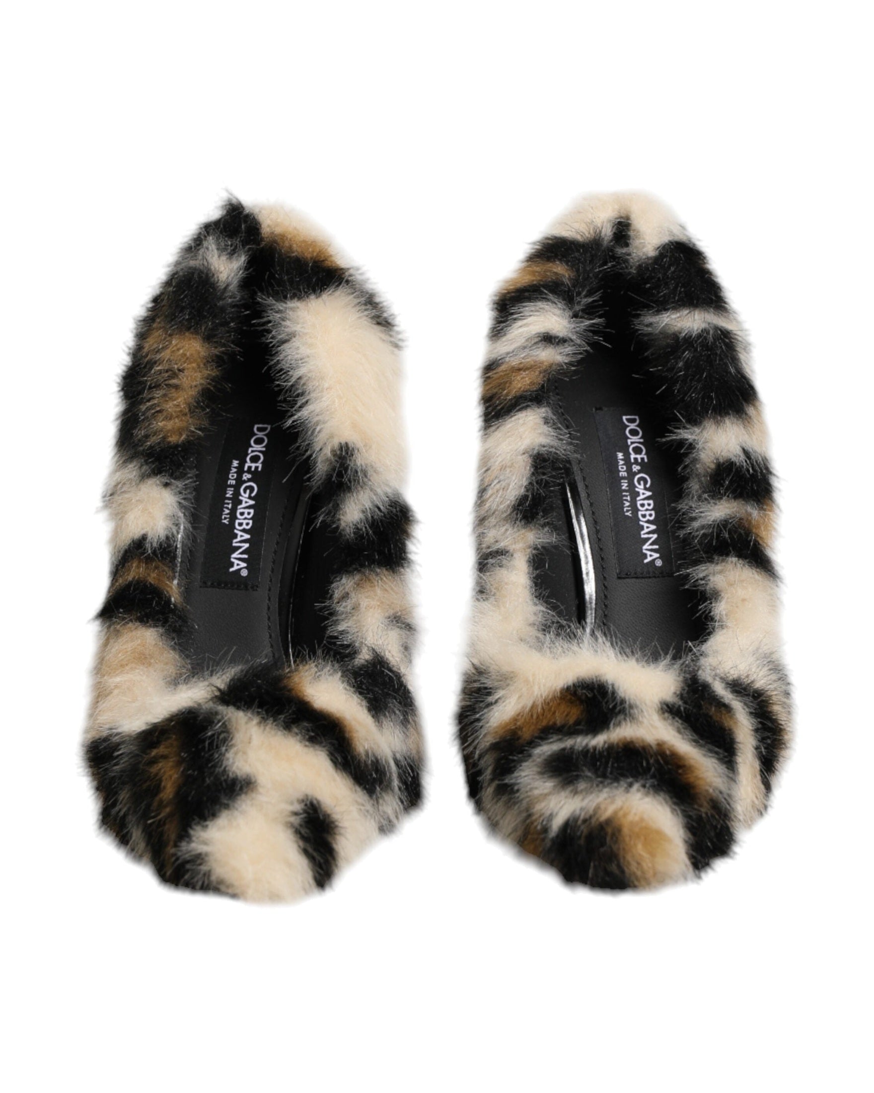 Dolce & Gabbana Brown Fur Leopard High Heels Pumps Shoes Glam Steals