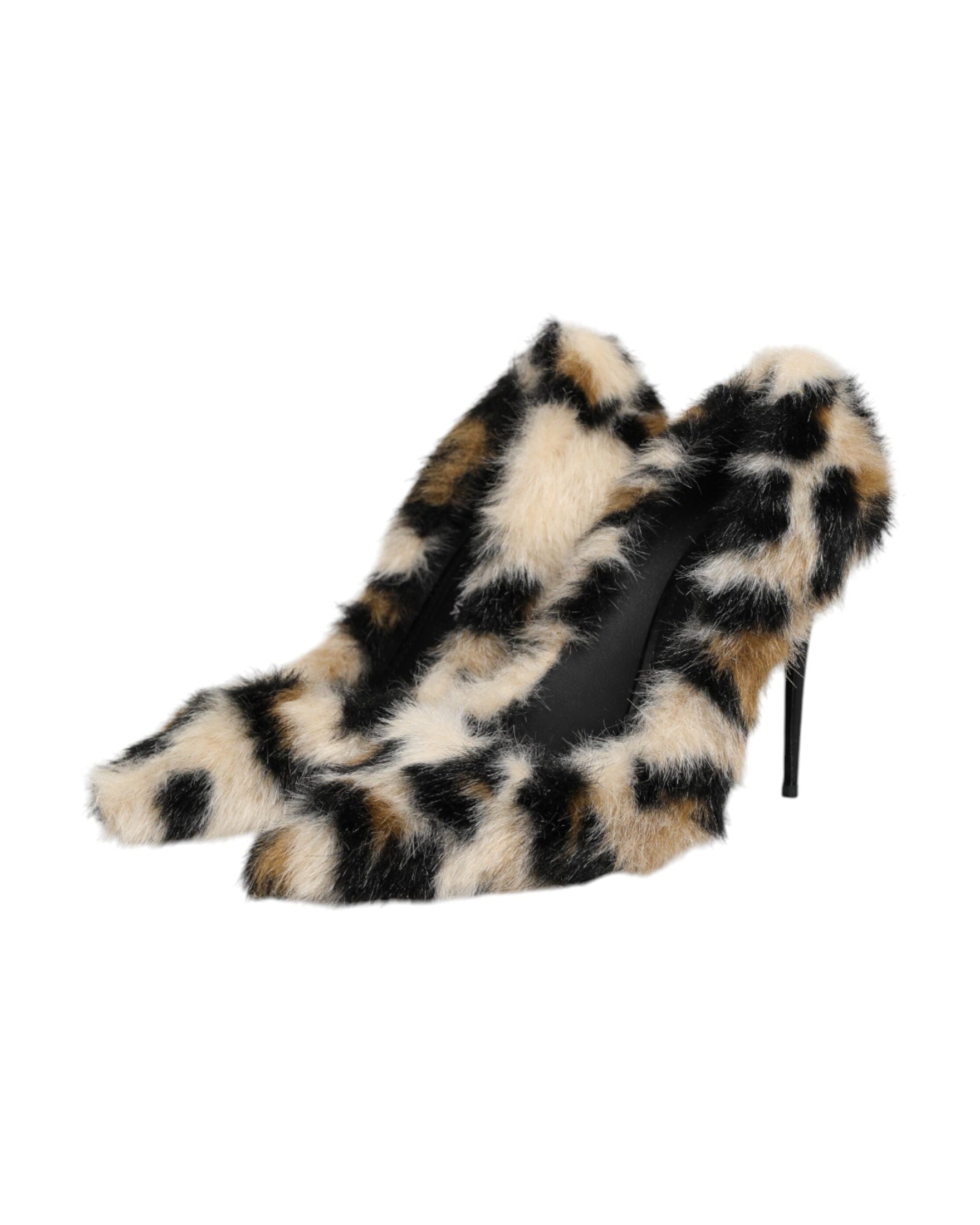 Dolce & Gabbana Brown Fur Leopard High Heels Pumps Shoes Glam Steals