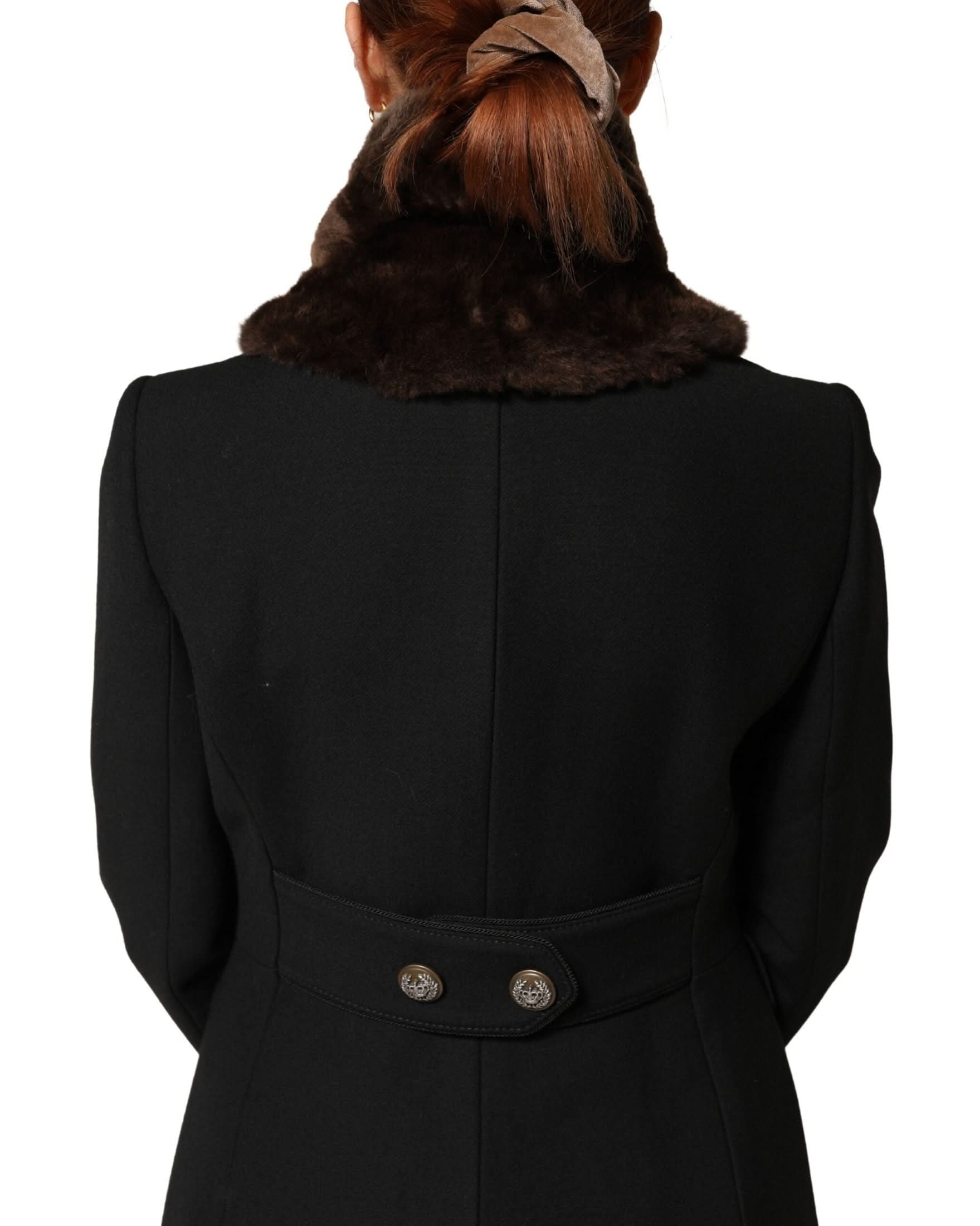 Dolce & Gabbana Brown Fur Shoulder Collar Neck Wrap Scarf