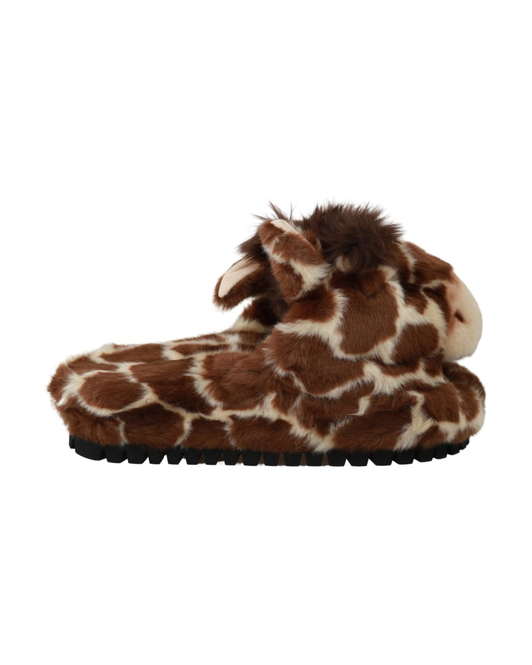 Dolce & Gabbana Brown Giraffe Slippers Flats Sandals Shoes Glam Steals