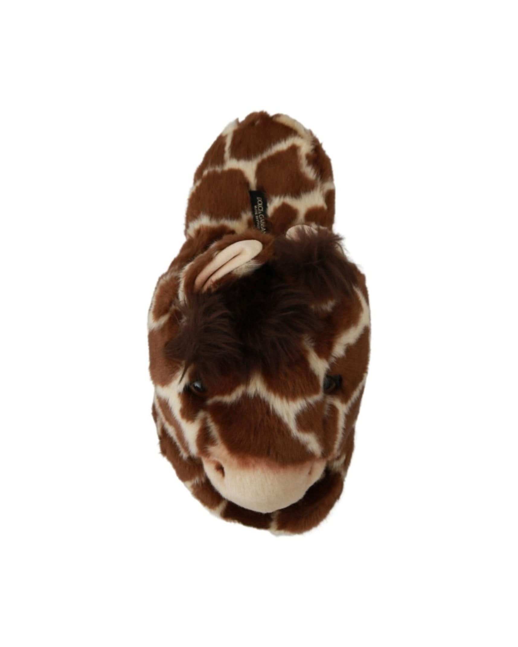 Dolce & Gabbana Brown Giraffe Slippers Flats Sandals Shoes Flats