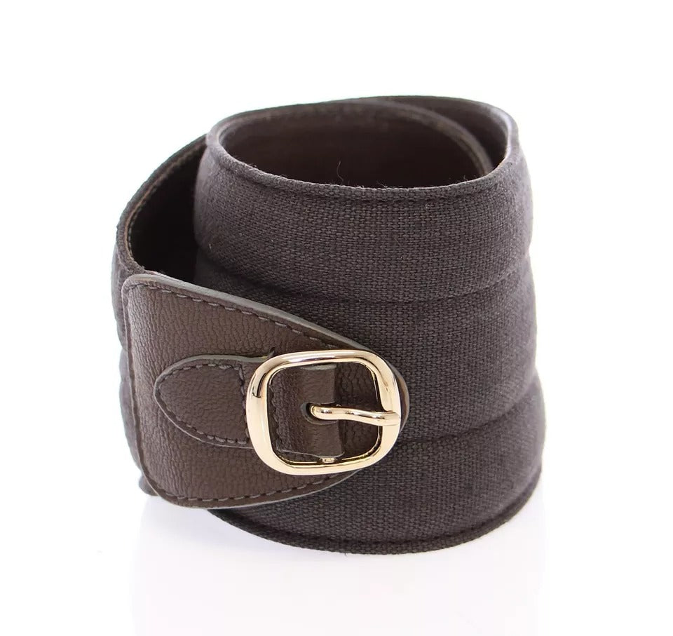 Dolce & Gabbana Brown Leather Dandg Linnen Logo Belt Glam Steals