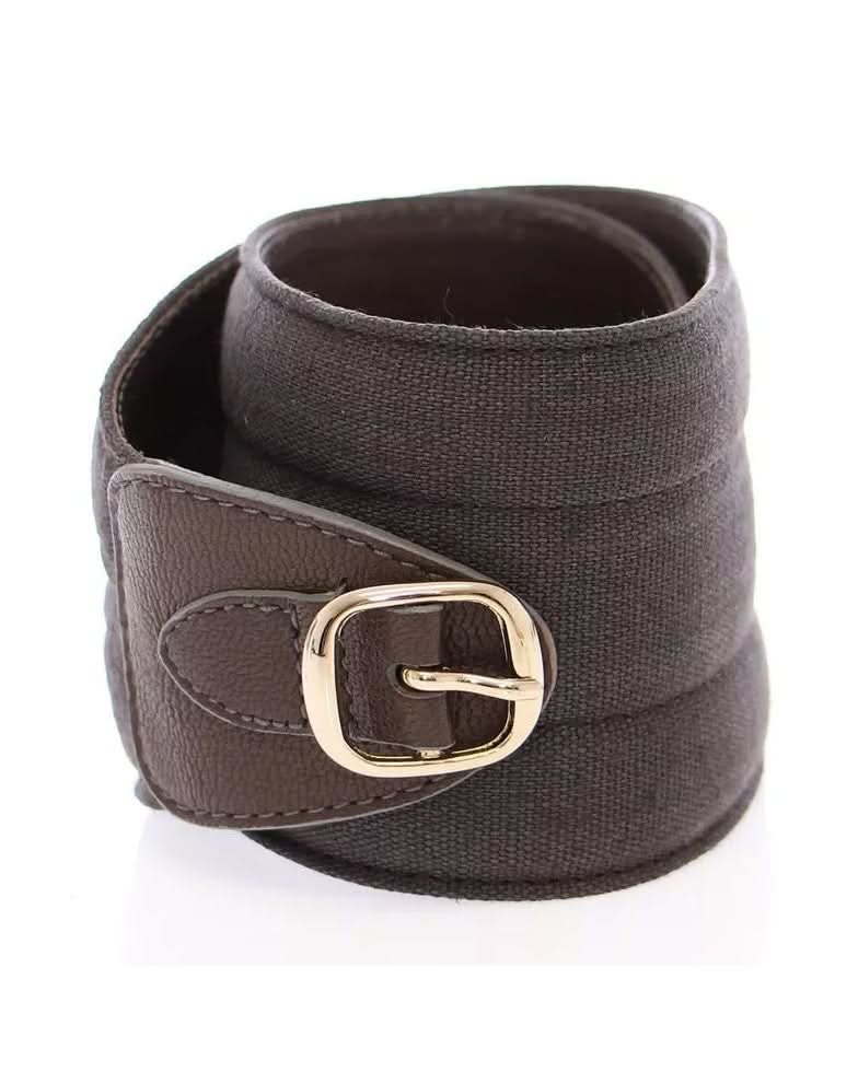 Dolce & Gabbana Brown Leather Dandg Linnen Logo Belt Belts