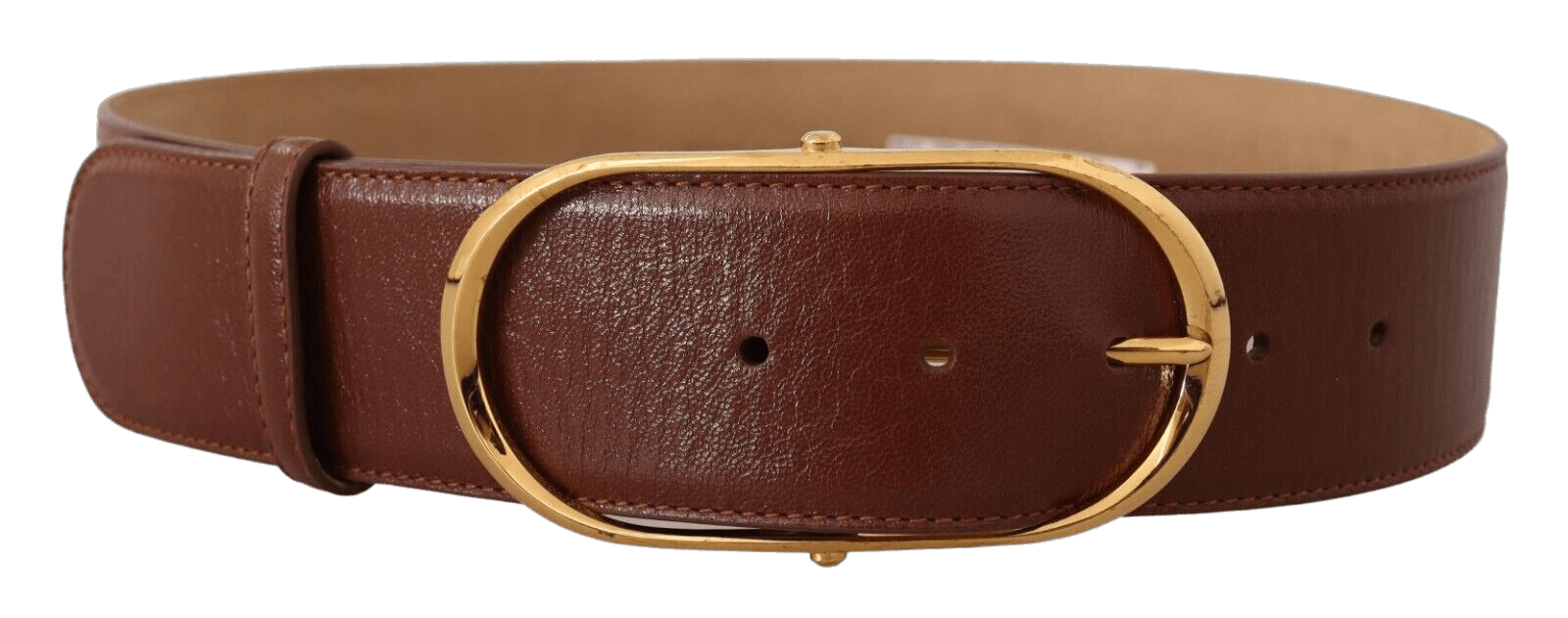 Dolce & Brown Gabbana Leather Metal Oval Buckle Belt Glam Steals