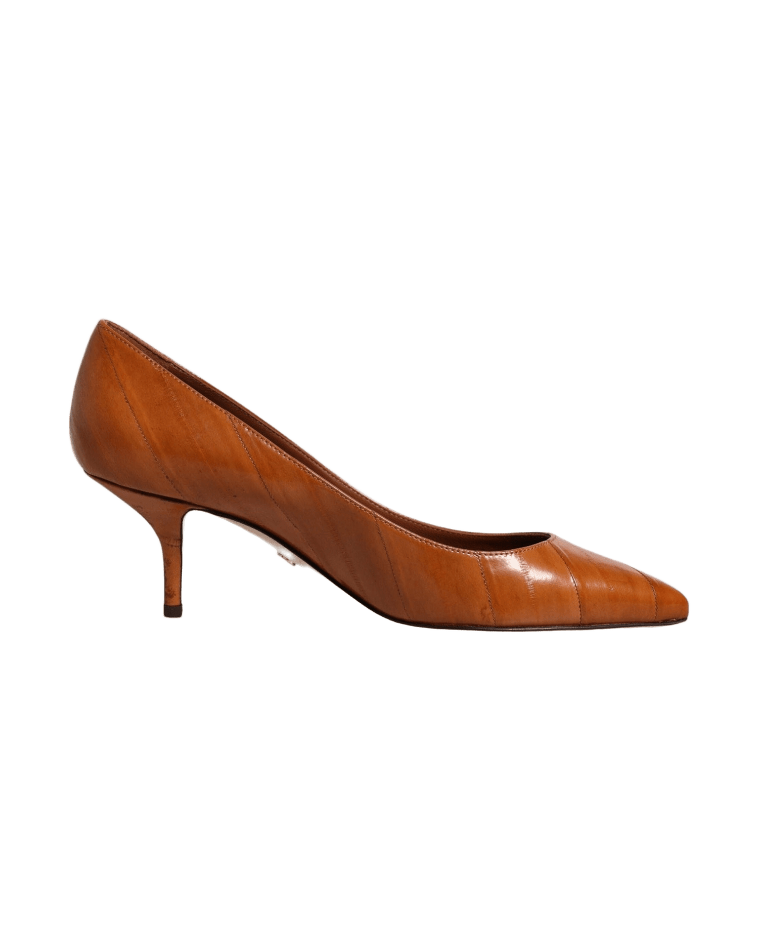 Dolce & Gabbana Brown Leather Kitten Heels Pumps Shoes Heels
