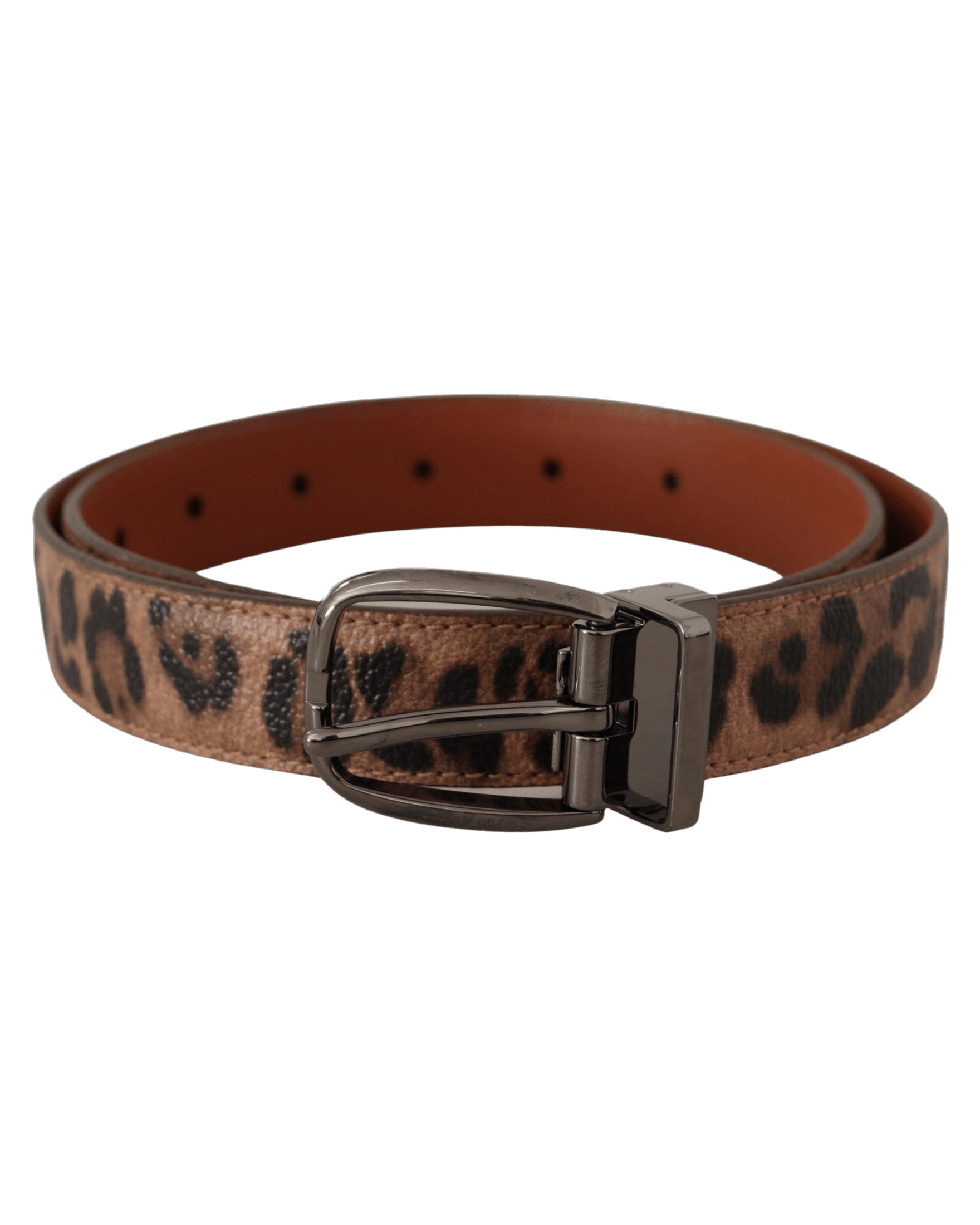 Dolce & Brown Gabbana Leather Leopard Embossed Buckle Belt Glam Steals