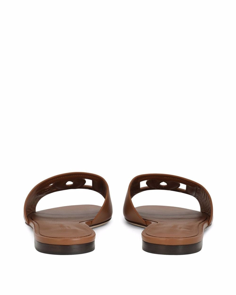 Dolce & Gabbana Brown Leather Sandals Flats