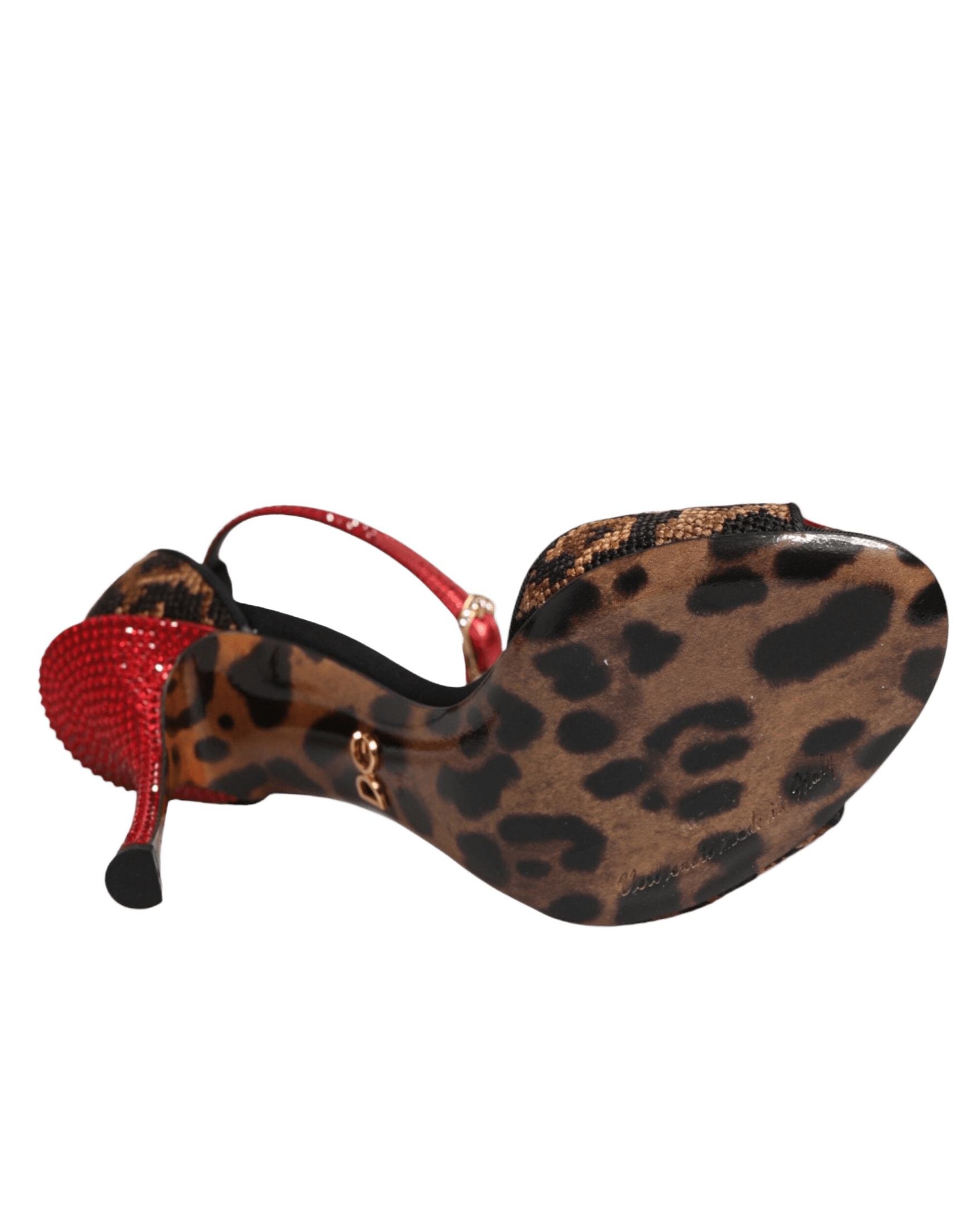 Dolce & Gabbana Brown Leopard Crystal Roses Sandals Shoes Glam Steals