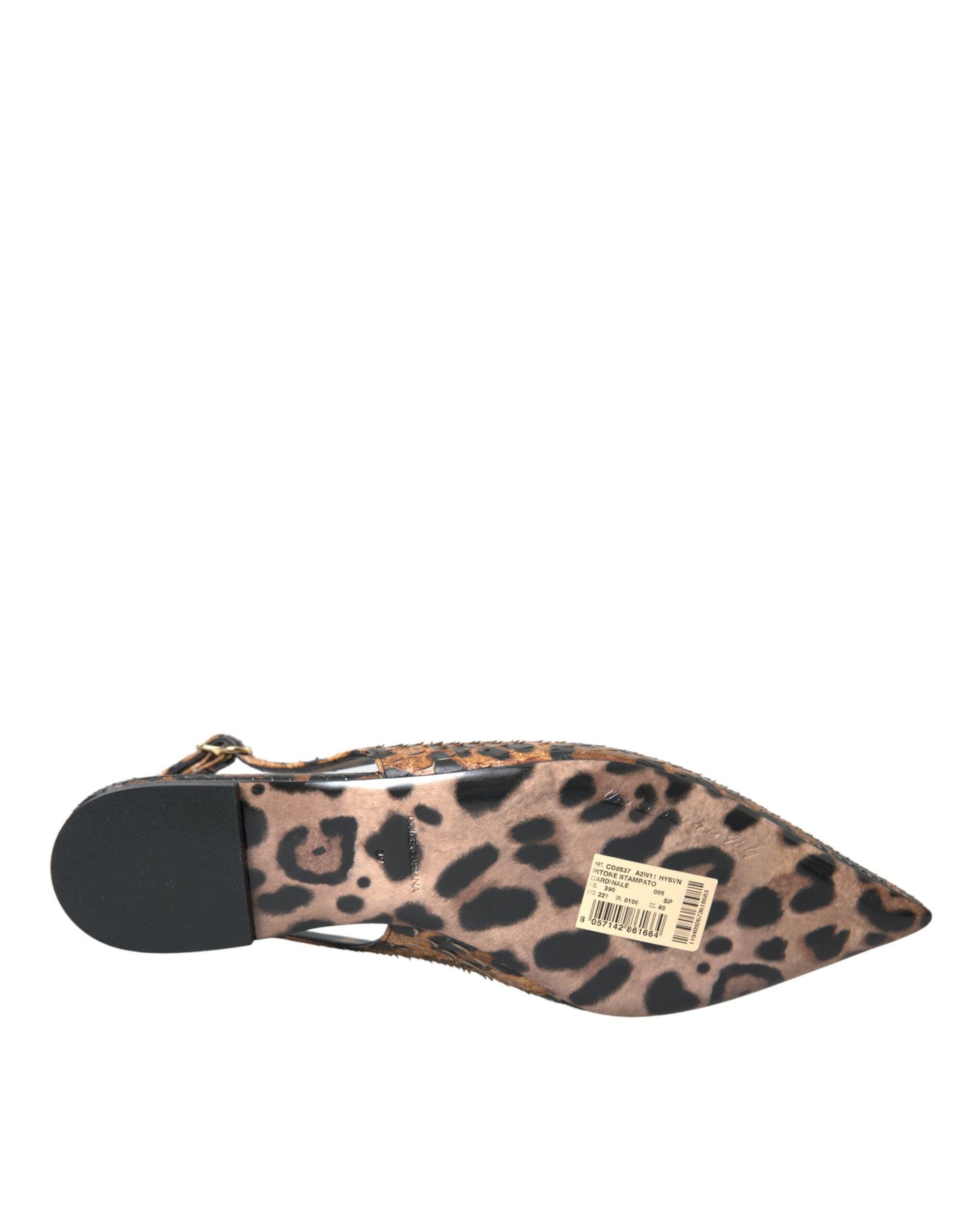 Dolce & Gabbana Brown Leopard Exotic Skin Slingback Shoes Glam Steals