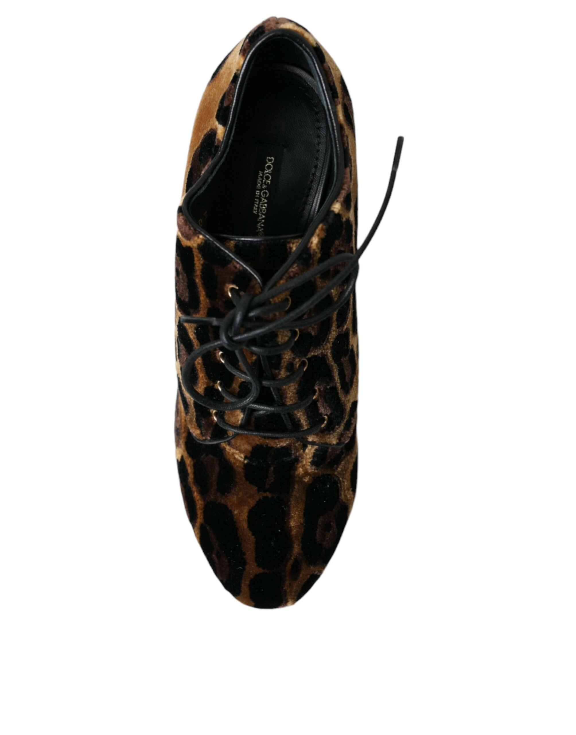 Dolce & Gabbana Brown Leopard Hair Lace Up Booties Shoes Glam Steals