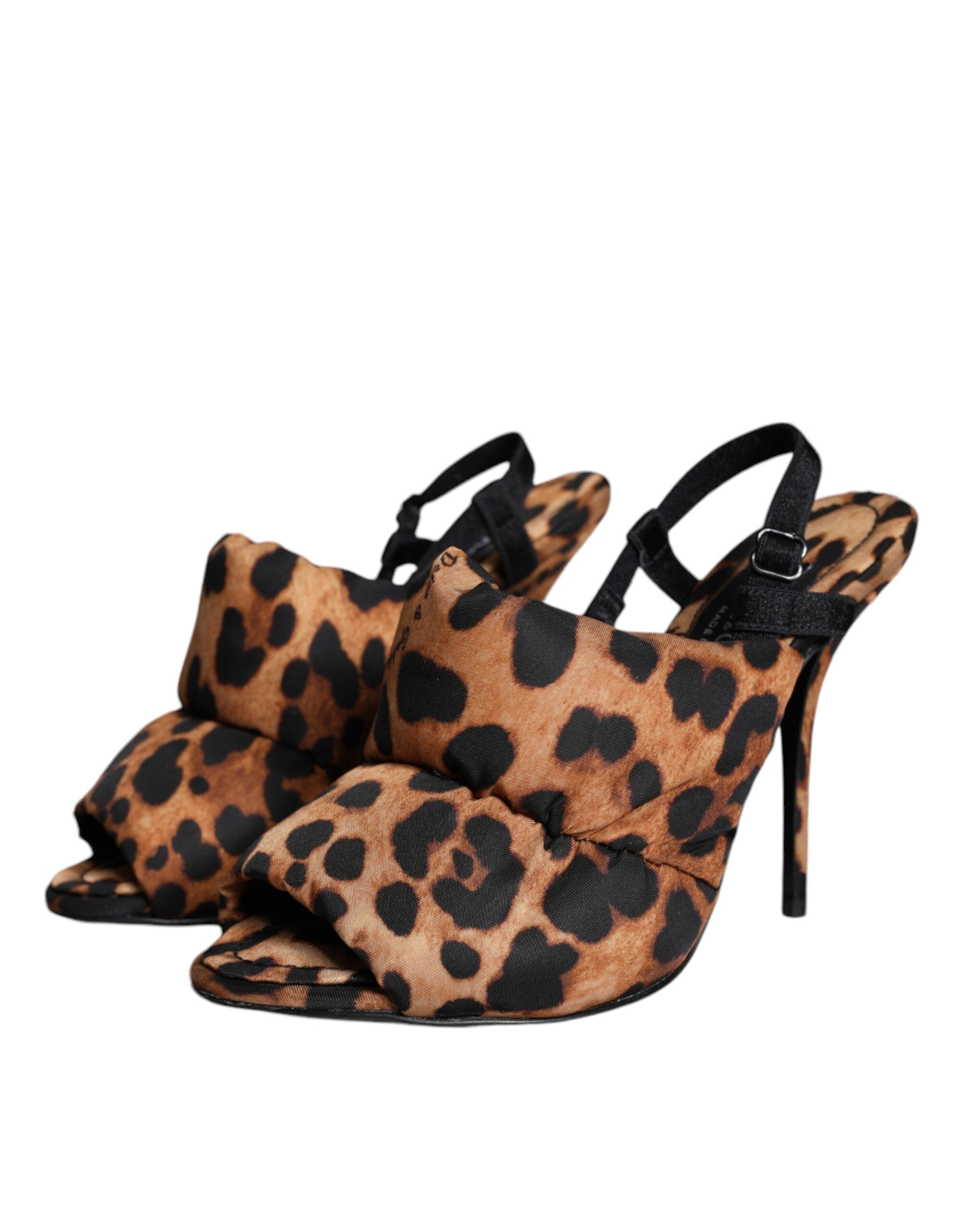 Dolce & Gabbana Brown Leopard Keira Slingback Sandals Shoes Glam Steals