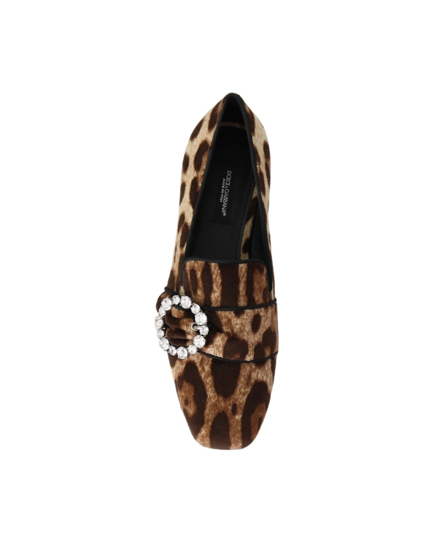 Dolce & Gabbana Brown Leopard Print Crystals Loafers Flats Shoes Glam Steals