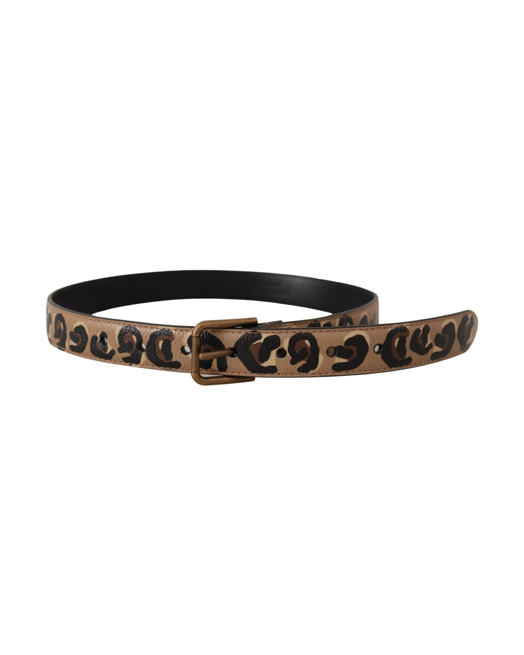 Dolce & Gabbana Brown Leopard Print Vintage Metal Waist Buckle Belt Glam Steals