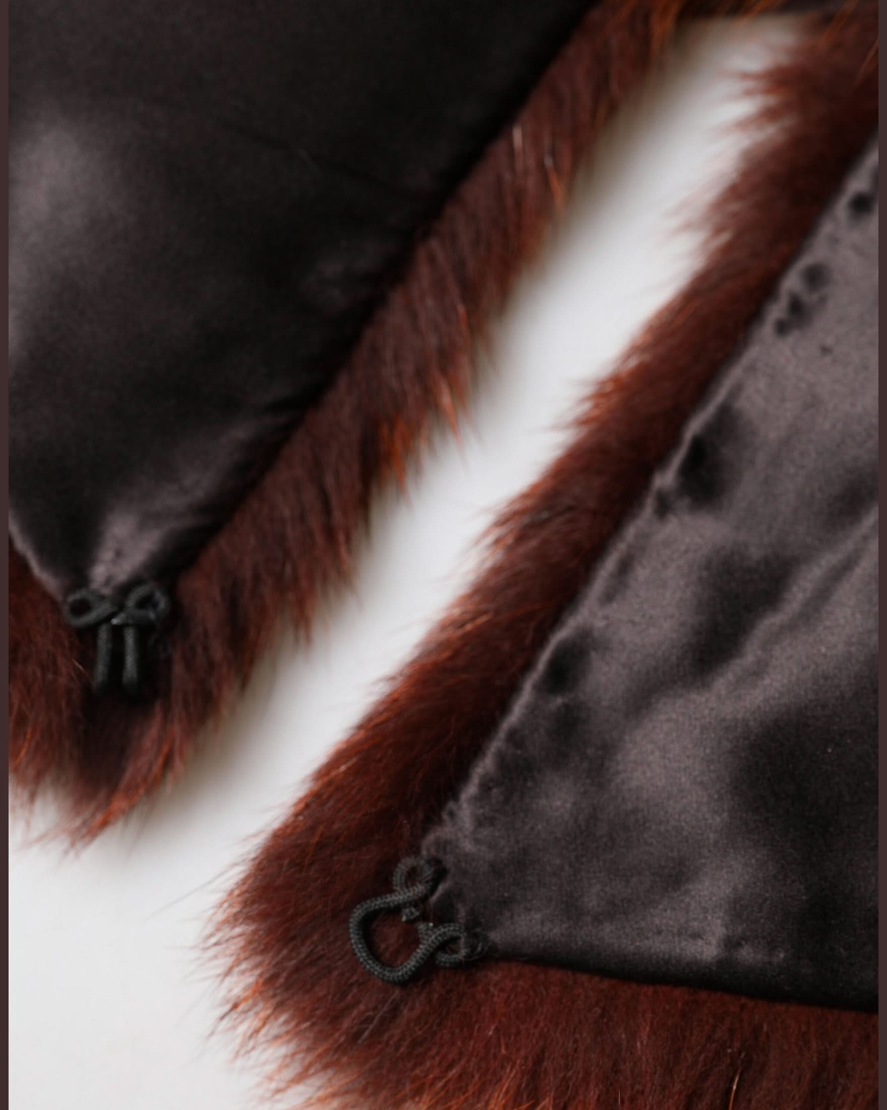 Dolce & Gabbana Brown Mink Fur Collar Neck Wrap Scarf