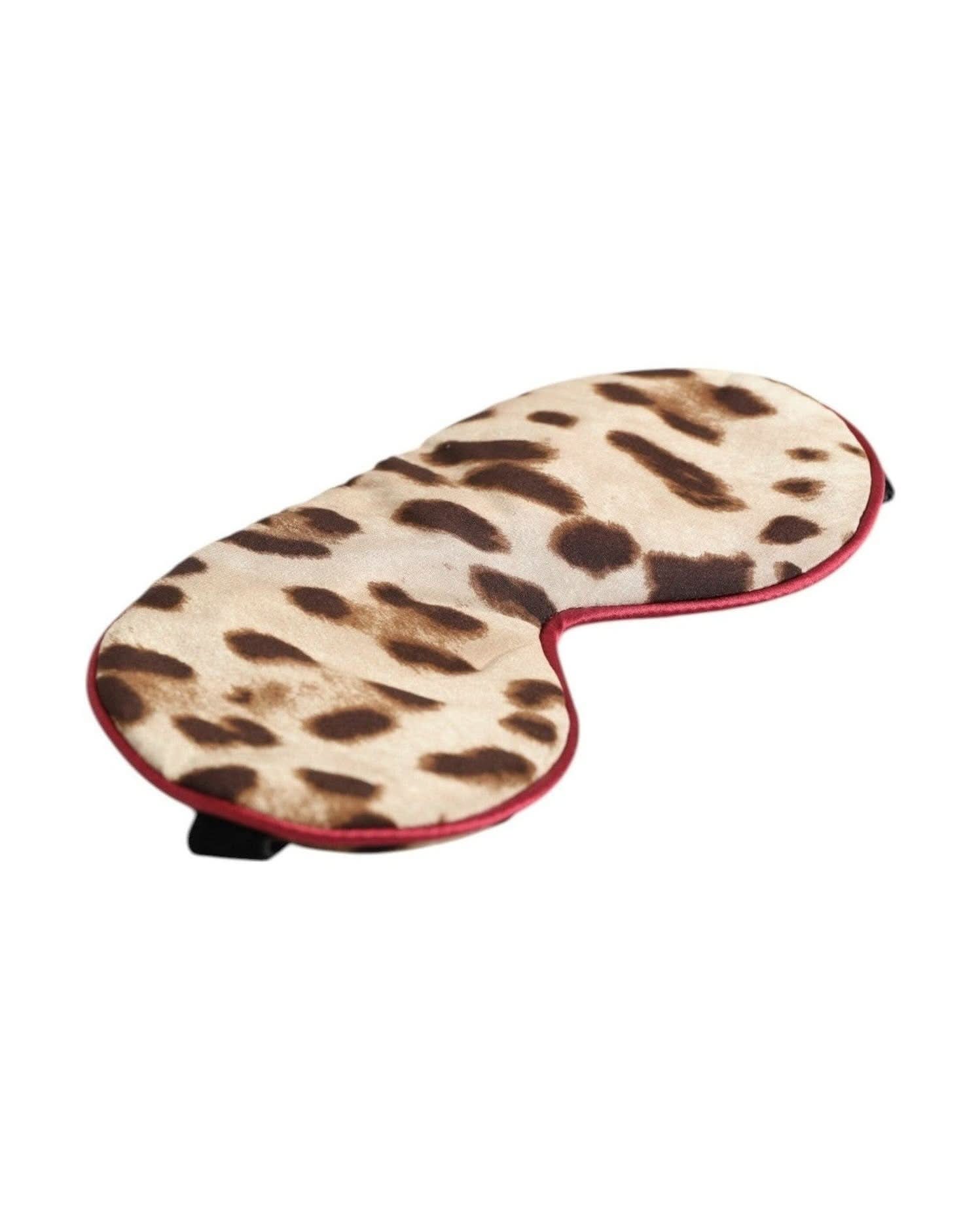 Dolce & Gabbana Brown Silk Leopard Print Women Accessory Sleep Eye Mask Eye Masks