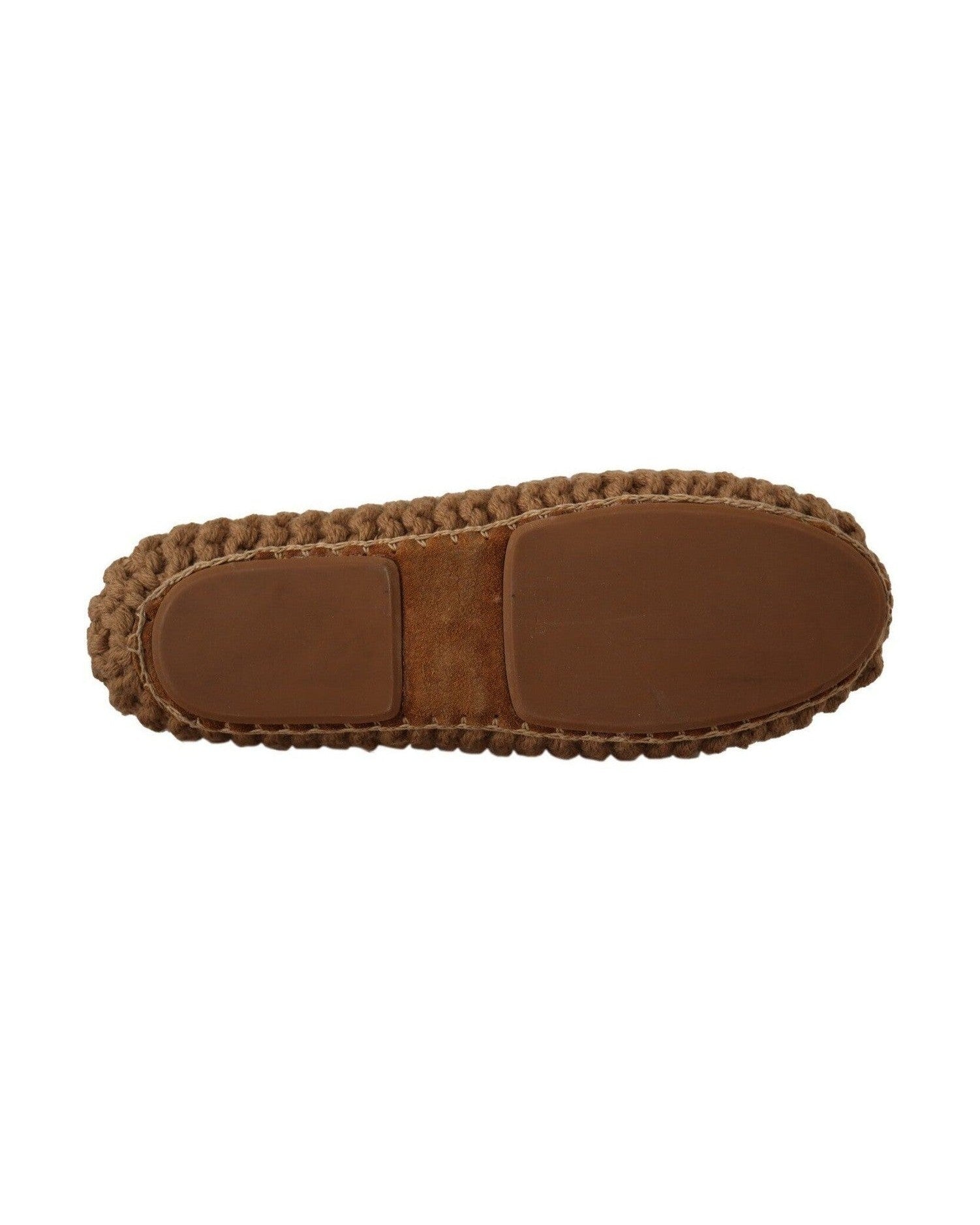 Dolce & Gabbana Brown Wool Elegant Knit Ballerina Flats Glam Steals