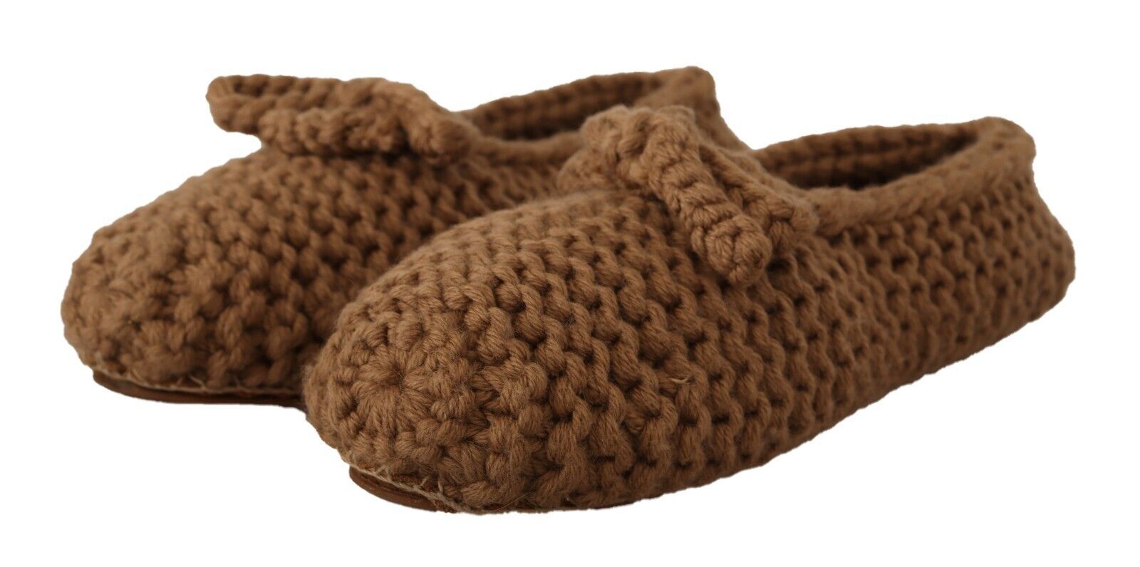 Dolce & Gabbana Brown Wool Elegant Knit Ballerina Flats Glam Steals