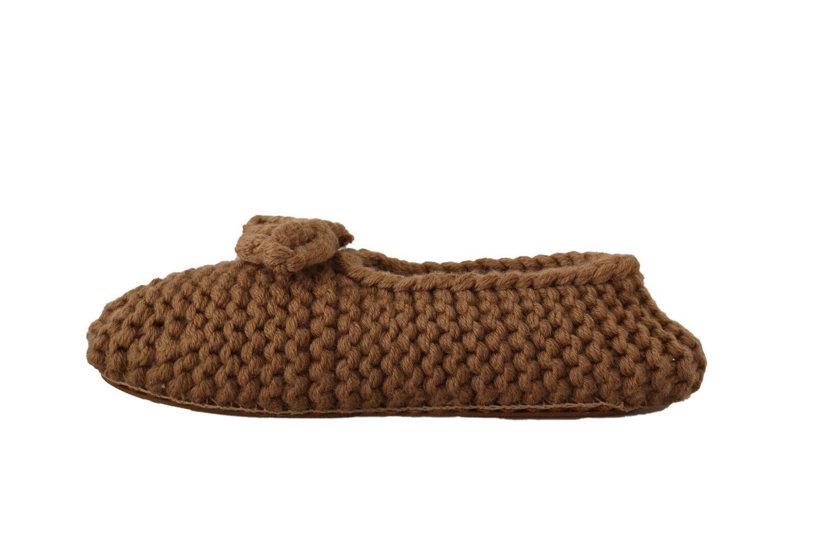 Dolce & Gabbana Brown Wool Elegant Knit Ballerina Flats Glam Steals