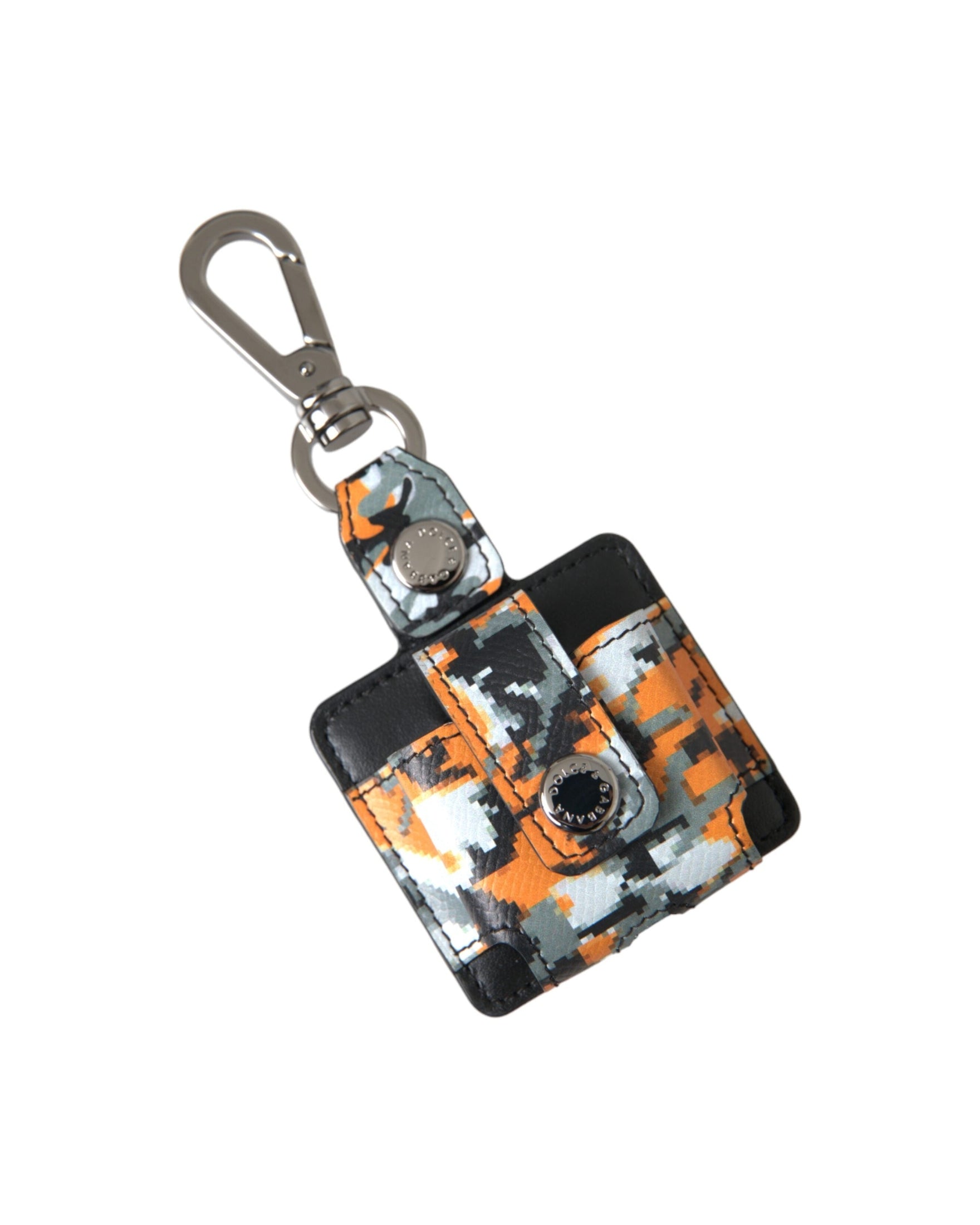 Dolce & Gabbana Camouflage Print Leather Logo Metal Airpods Multicolor Case Glam Steals