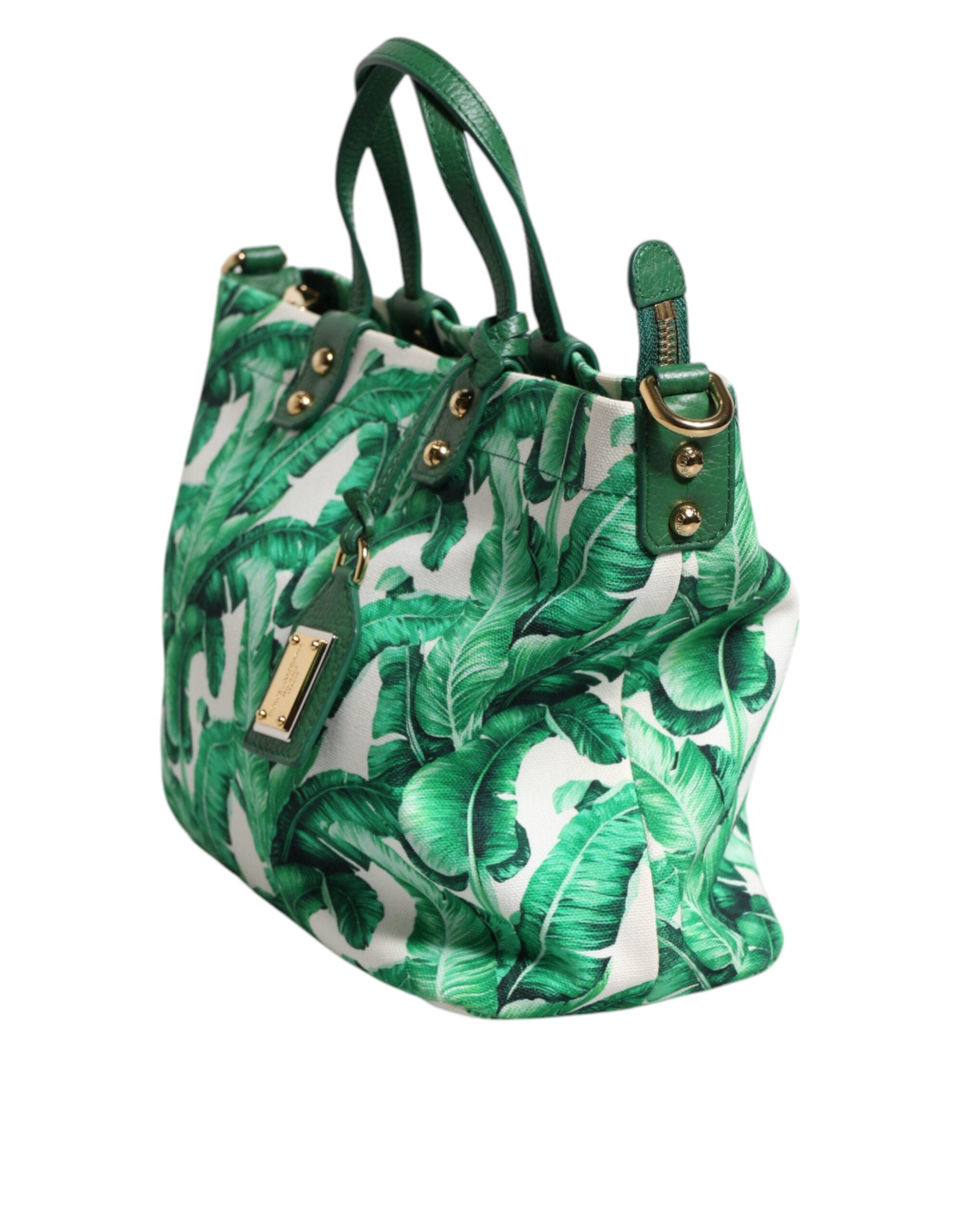 Dolce & Gabbana Canvas Botanical Garden Women Tote Green Bag Glam Steals