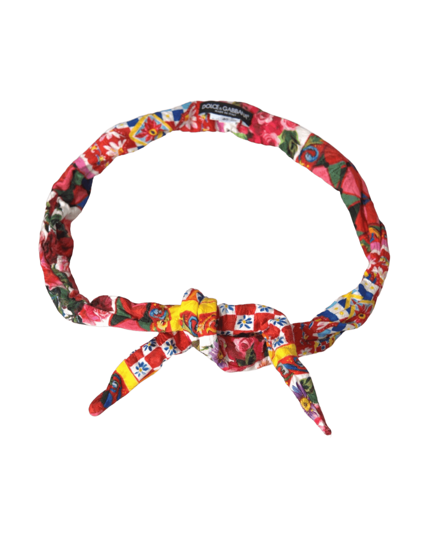 Dolce & Gabbana Carretto Print Waist Multicolor Belt Glam Steals