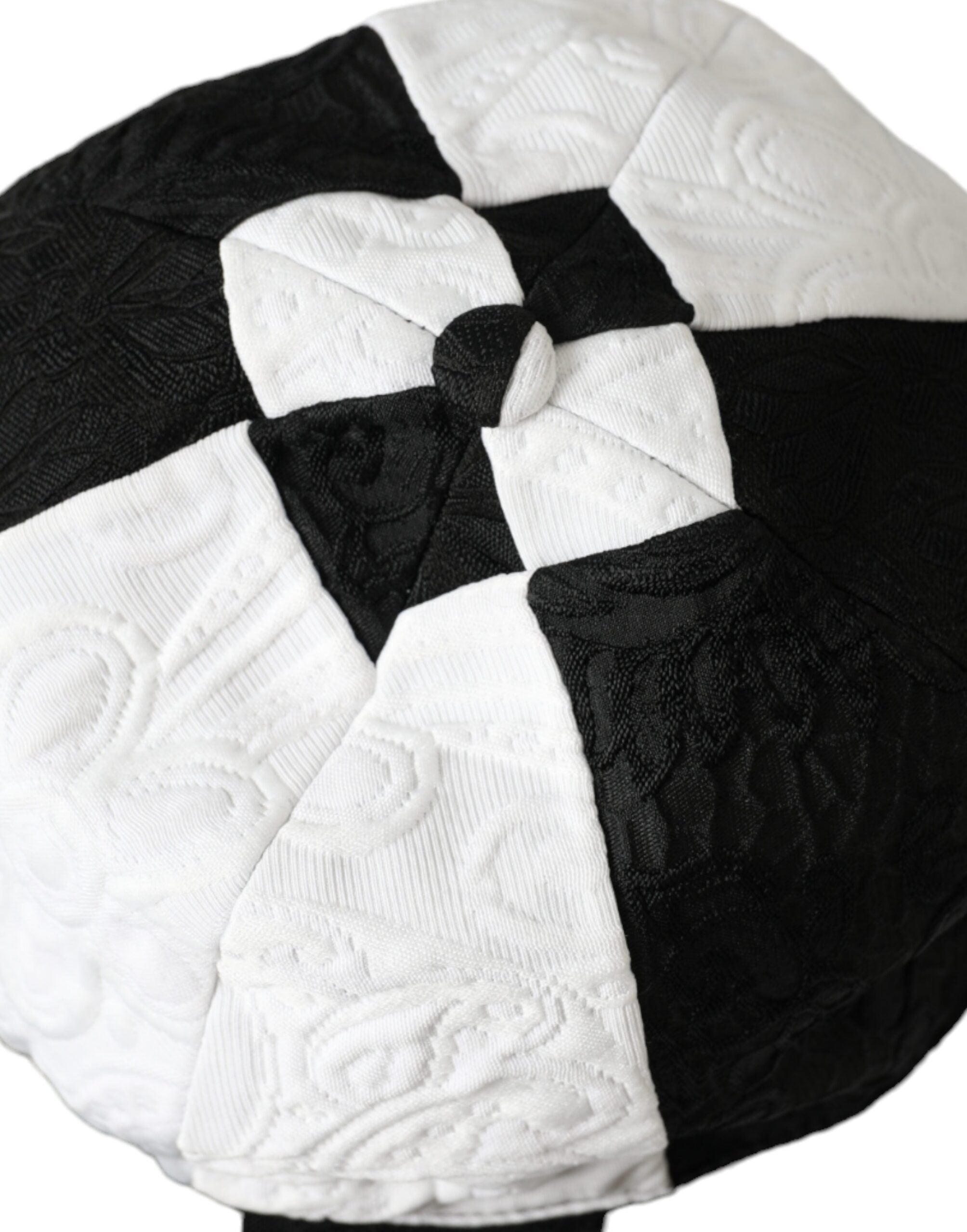 Dolce & Gabbana Checkered Wide Brim Floppy Black White Hat Glam Steals