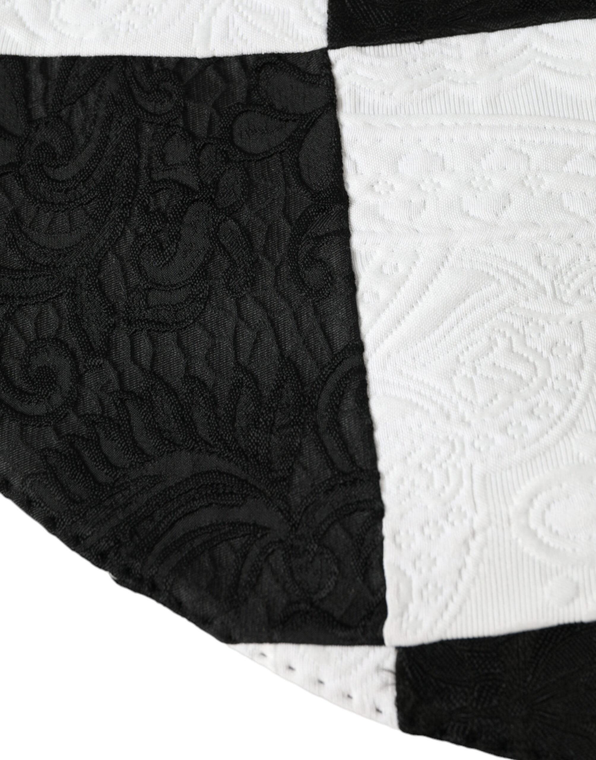 Dolce & Gabbana Checkered Wide Brim Floppy Black White Hat Glam Steals