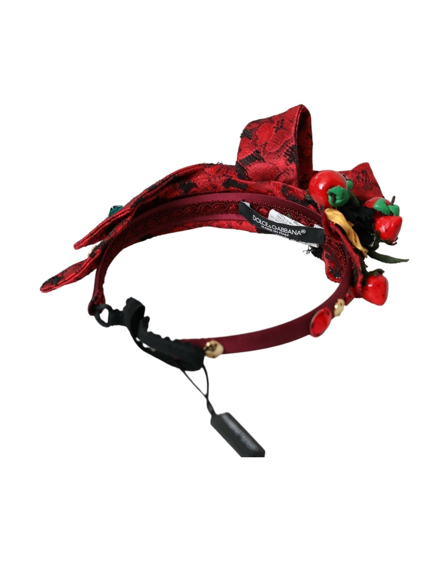 Dolce & Gabbana Cherry Sicily Embellished Women Hairband Red Diadem Glam Steals