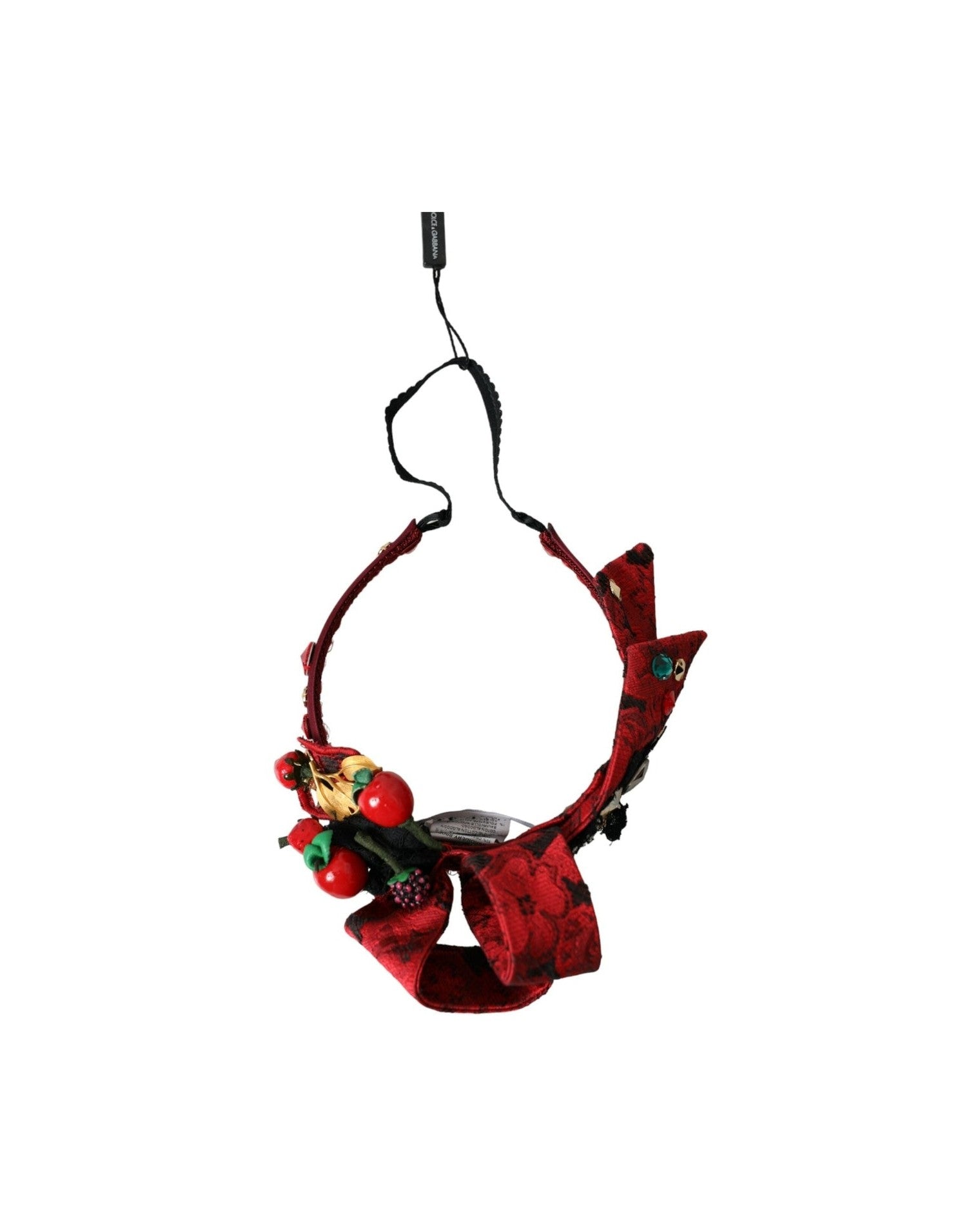 Dolce & Gabbana Cherry Sicily Embellished Women Hairband Red Diadem Glam Steals