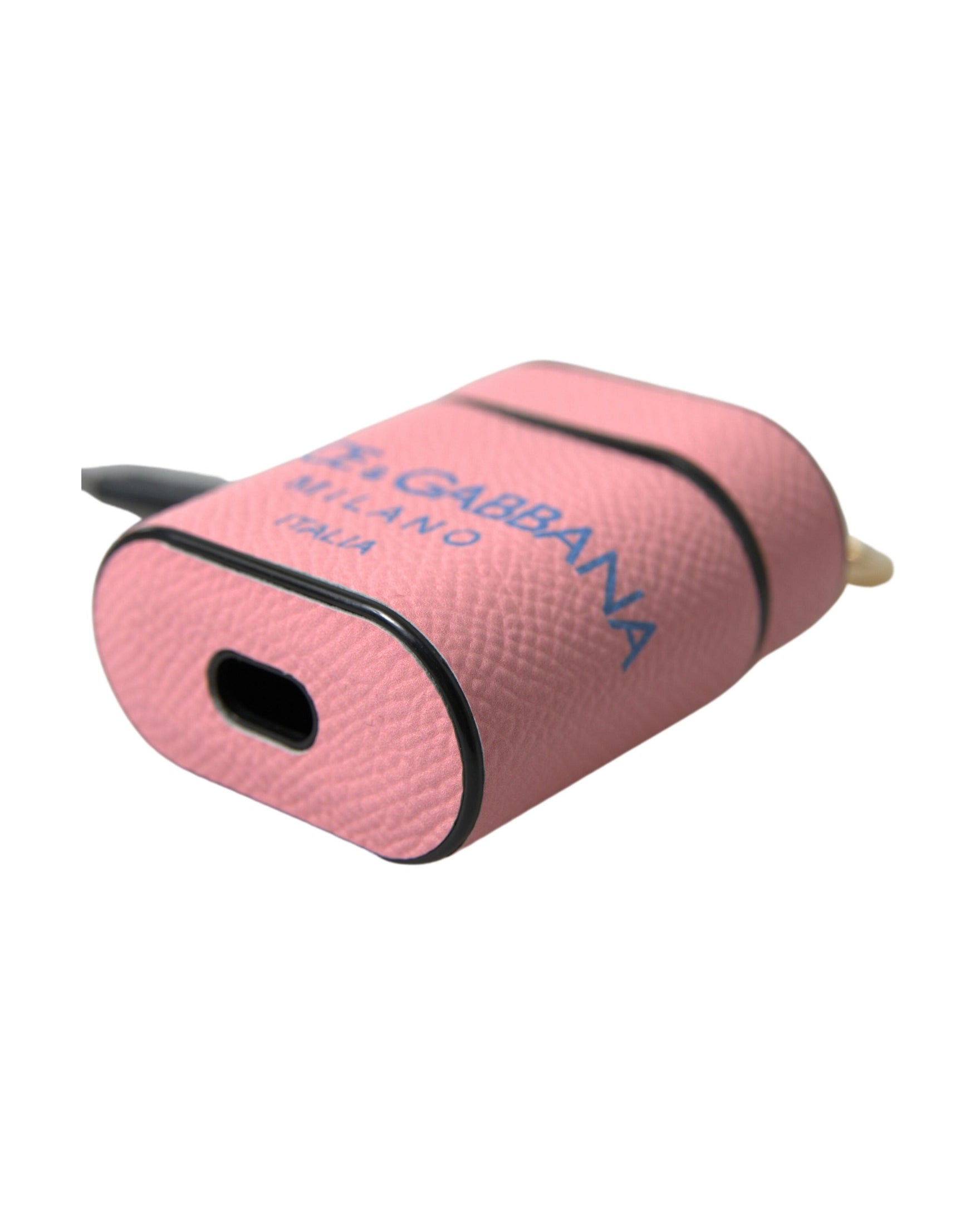 Dolce & Gabbana Chic Calf Leather Airpods Pink Case Glam Steals
