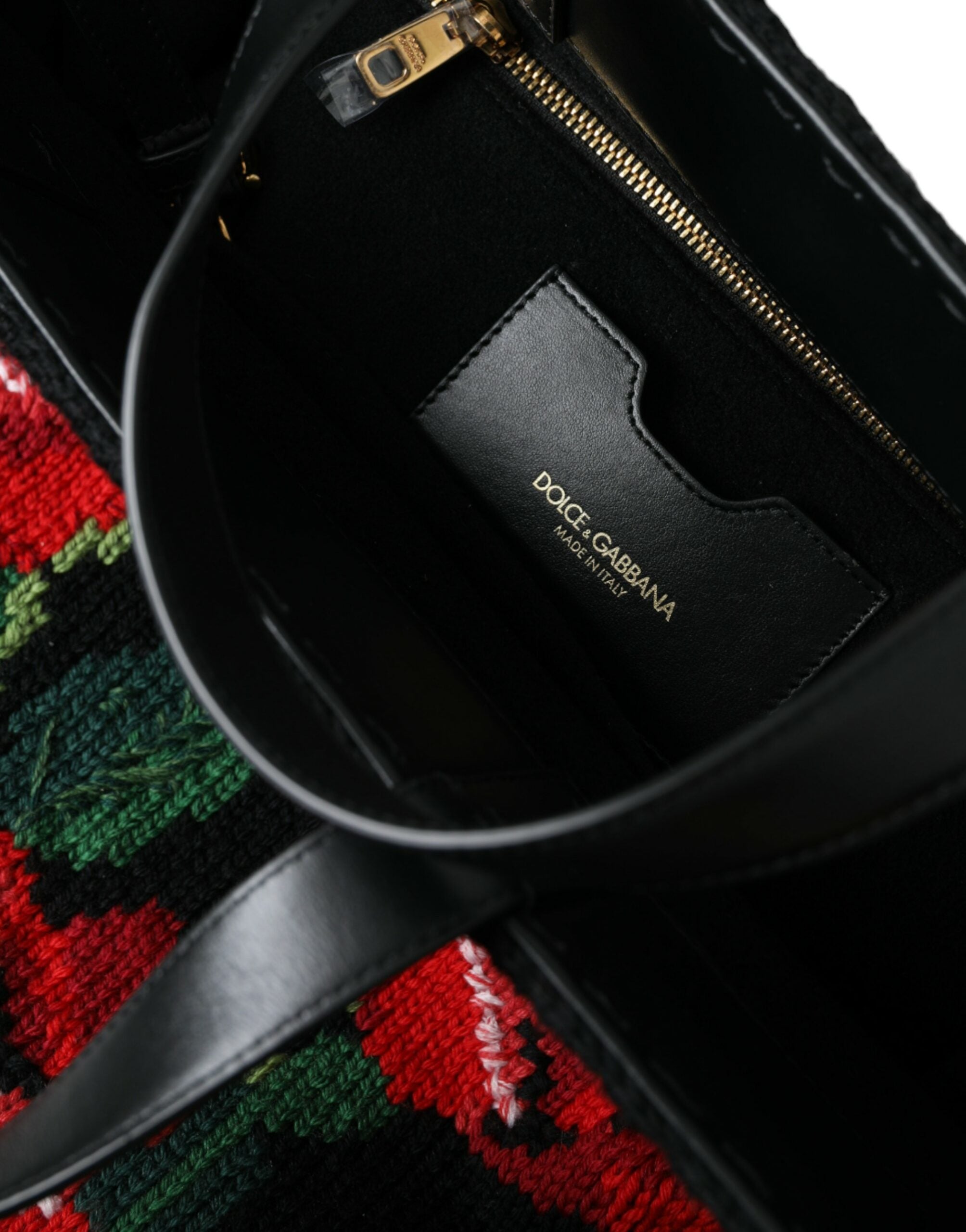 Dolce & Gabbana Chic Embroidered Floral Black Tote Glam Steals