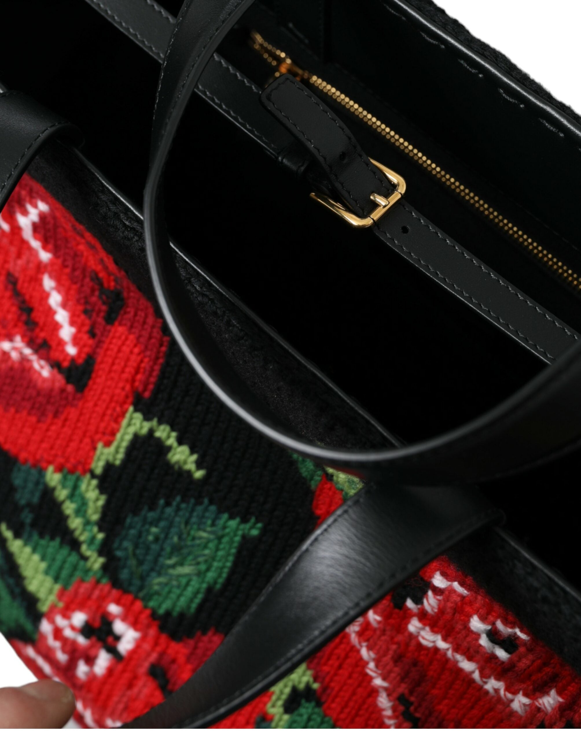 Dolce & Gabbana Chic Embroidered Floral Black Tote Glam Steals
