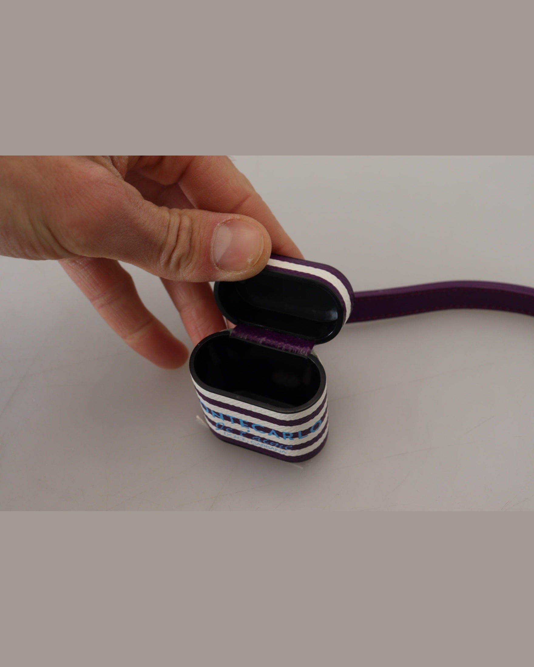Dolce & Gabbana Chic Leather Airpods Purple Case Glam Steals
