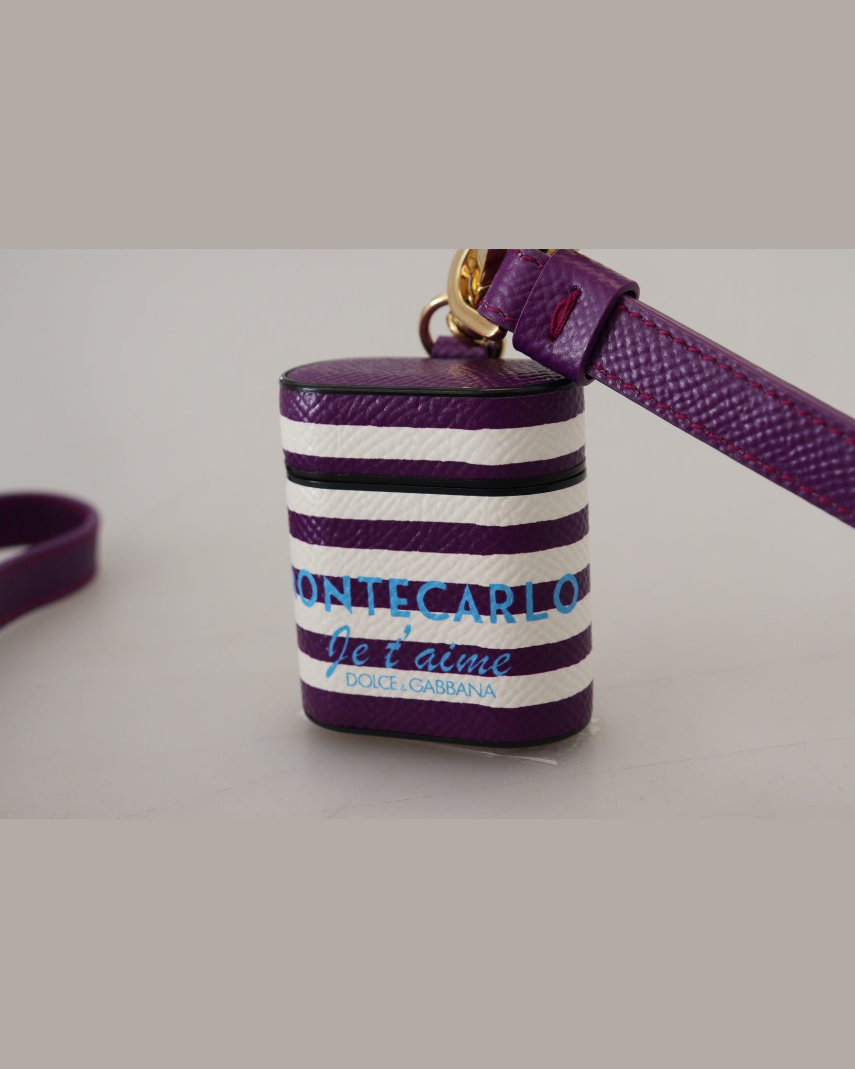 Dolce & Gabbana Chic Leather Airpods Purple Case Glam Steals