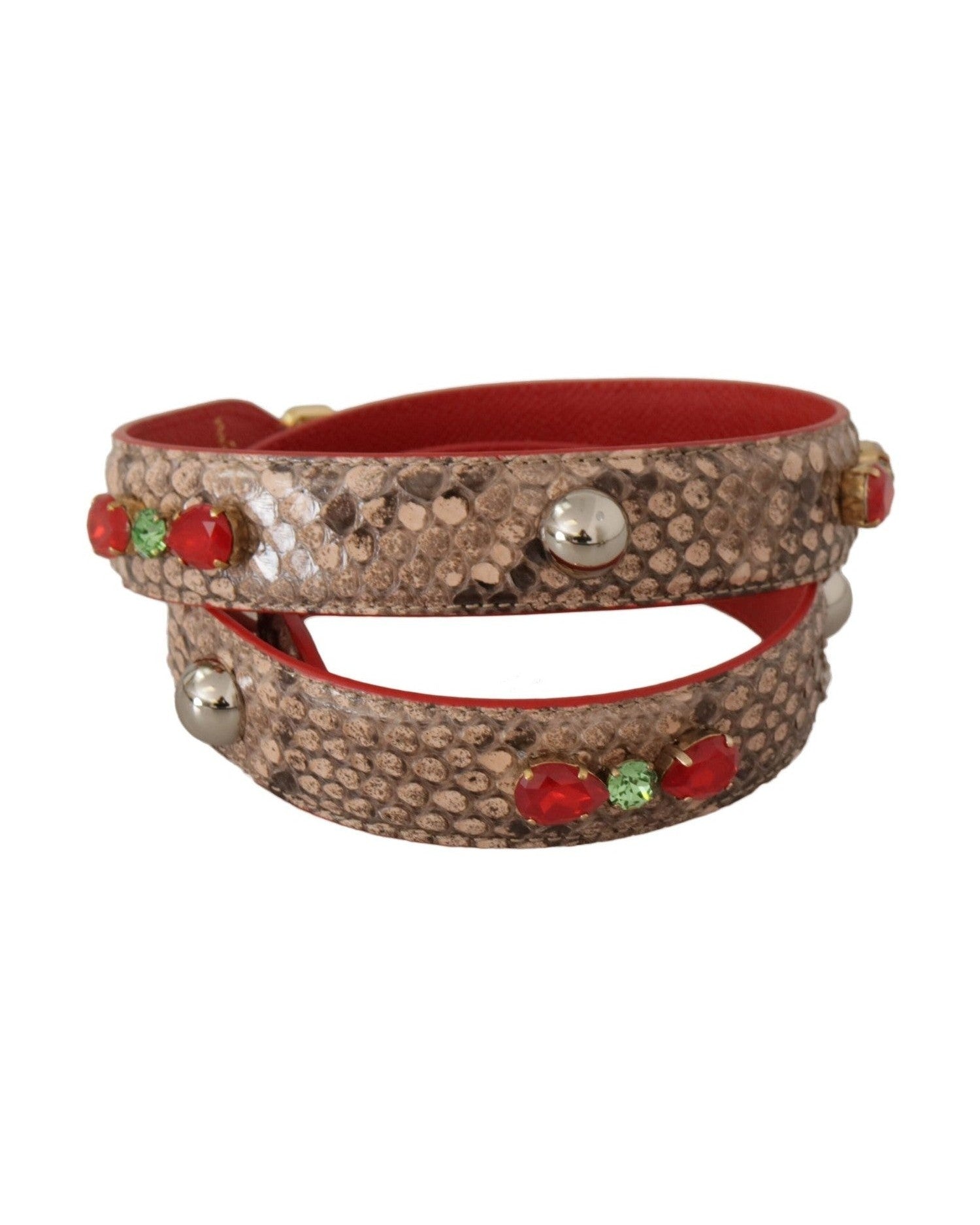 Dolce & Gabbana Chic Python Leather Bag Brown Strap Glam Steals