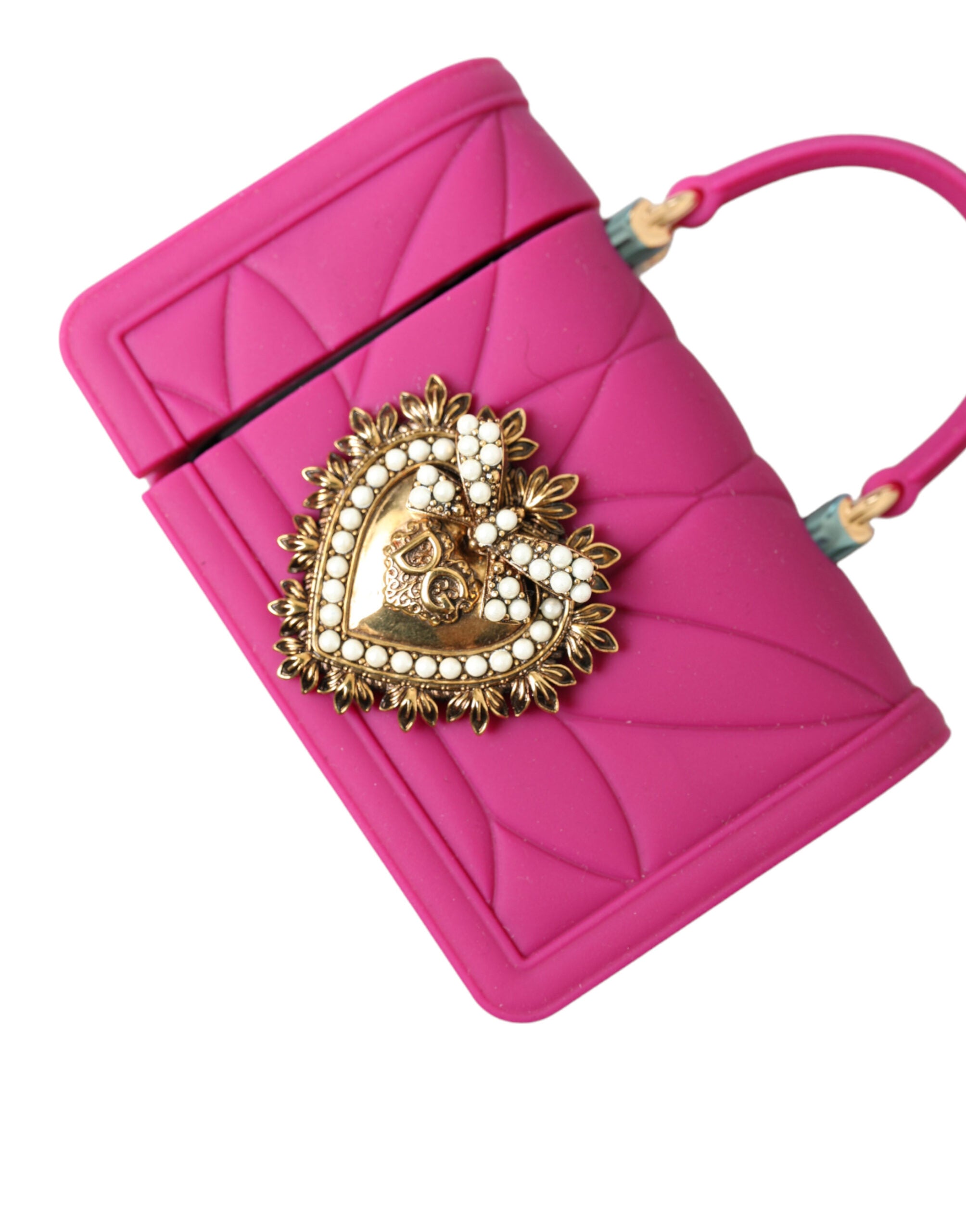 Dolce & Gabbana Chic Quilted Silicone Airpods Case - Pink Gold & Glam Steals