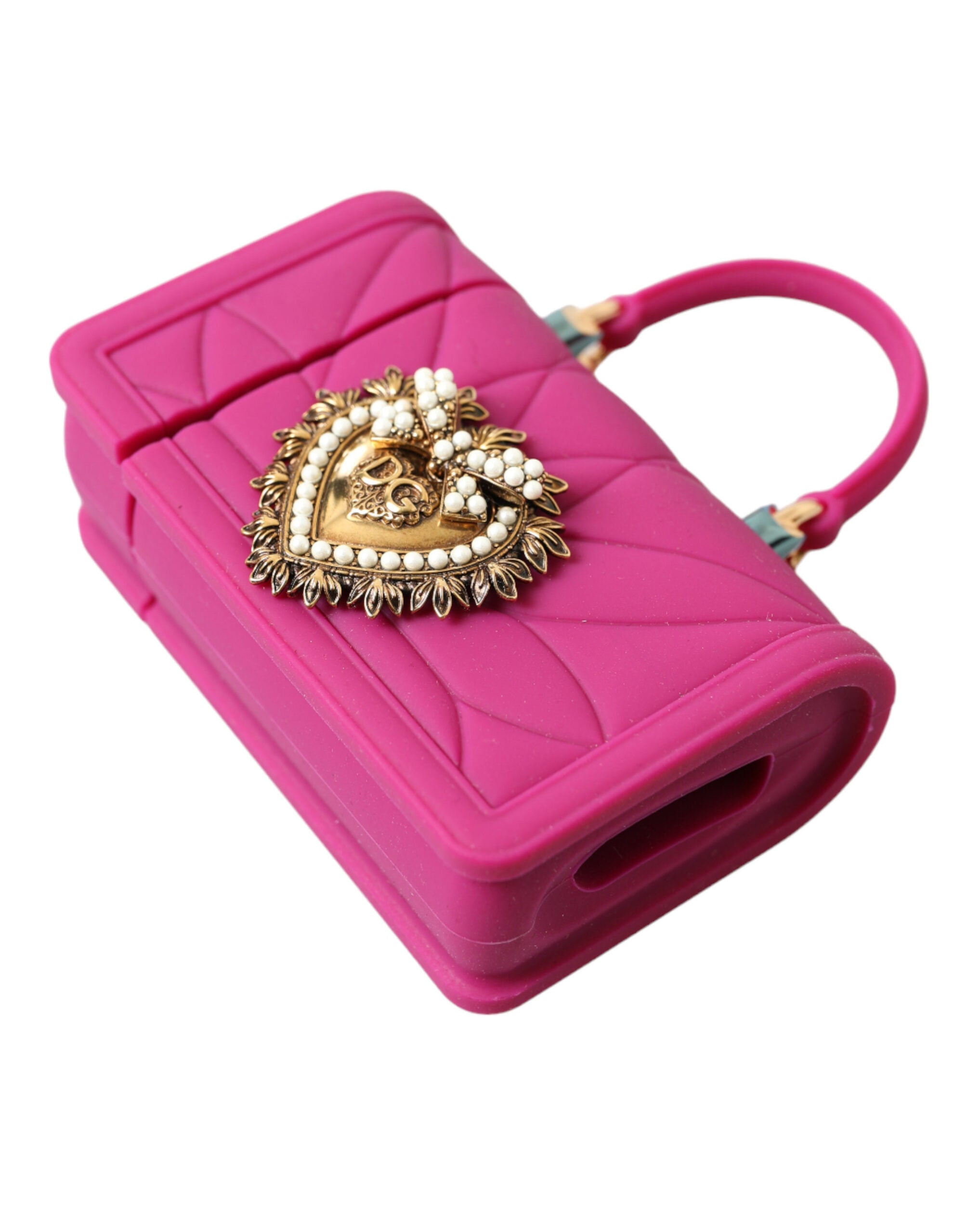 Dolce & Gabbana Chic Quilted Silicone Airpods Case - Pink Gold & Glam Steals