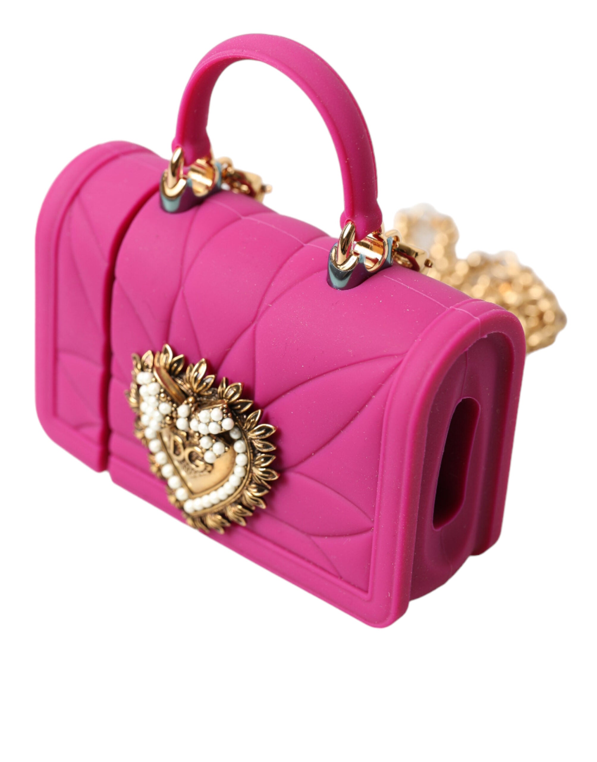 Dolce & Gabbana Chic Quilted Silicone Airpods Case - Pink Gold & Glam Steals