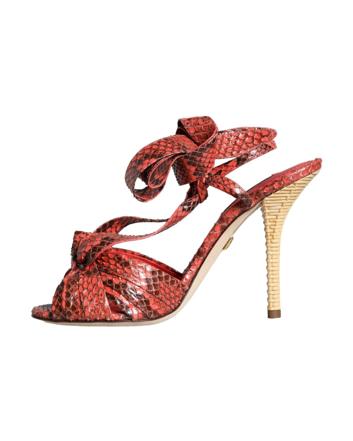 Dolce & Gabbana Coral Exotic Leather Heels Sandals Shoes Glam Steals