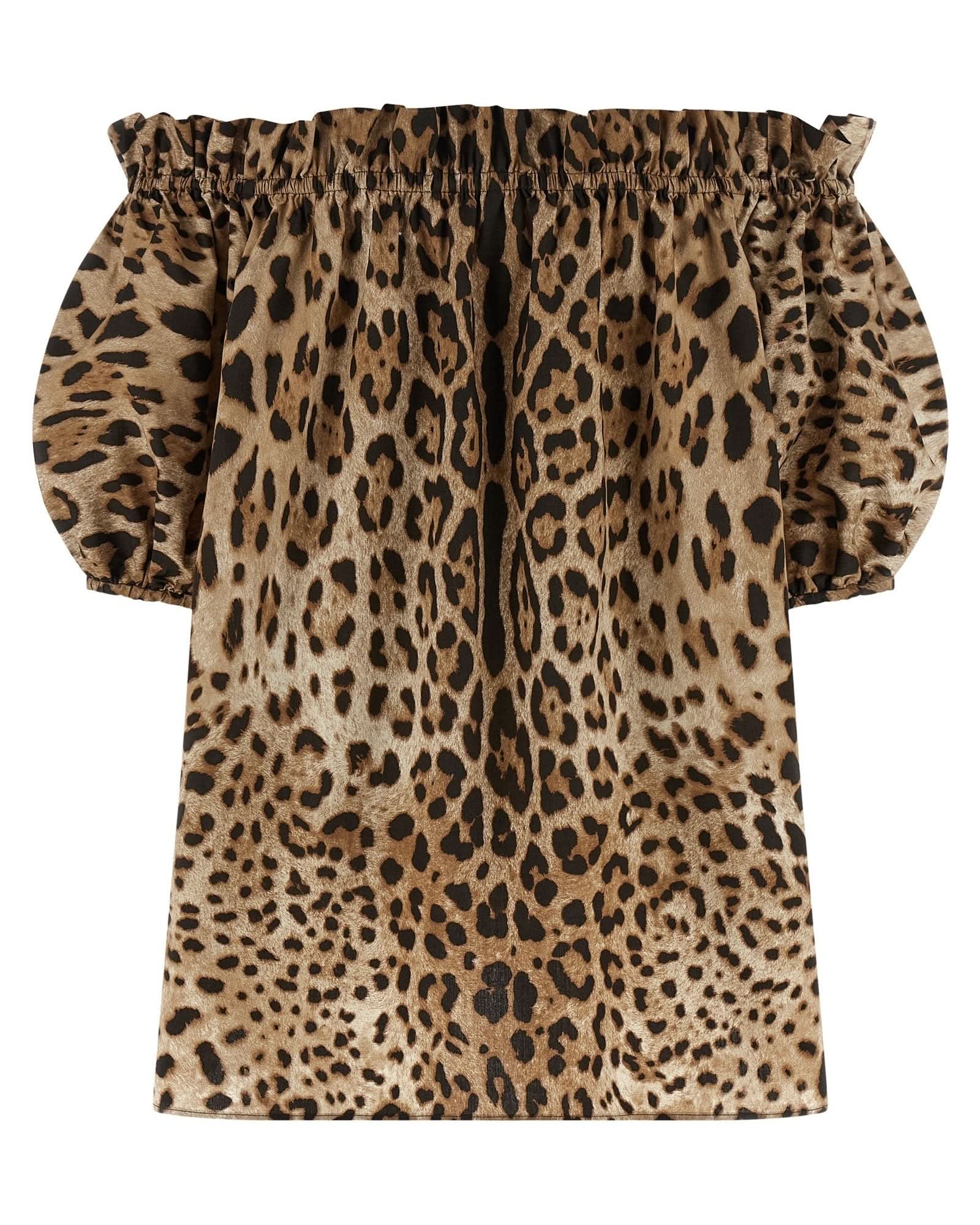 Dolce & Gabbana Cotton Animal Print Top Glam Steals